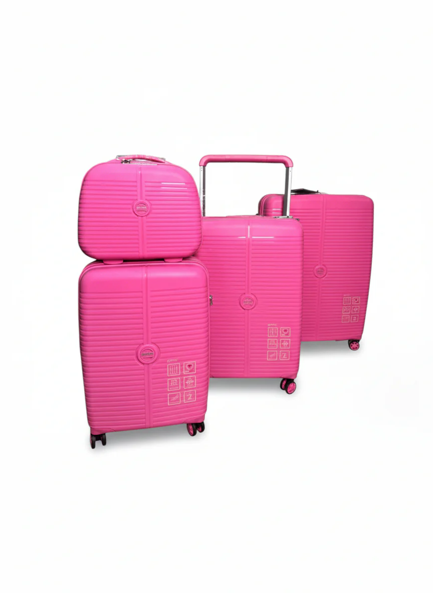 4-Piece Barbie Pink Spinner Luggage Set - Image 2