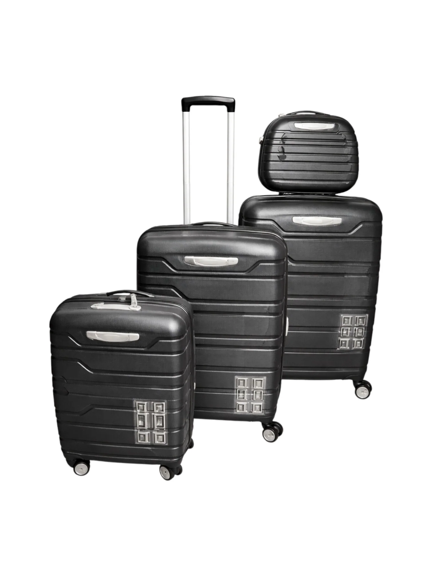4-Piece Black Spinner Luggage Set - Image 2