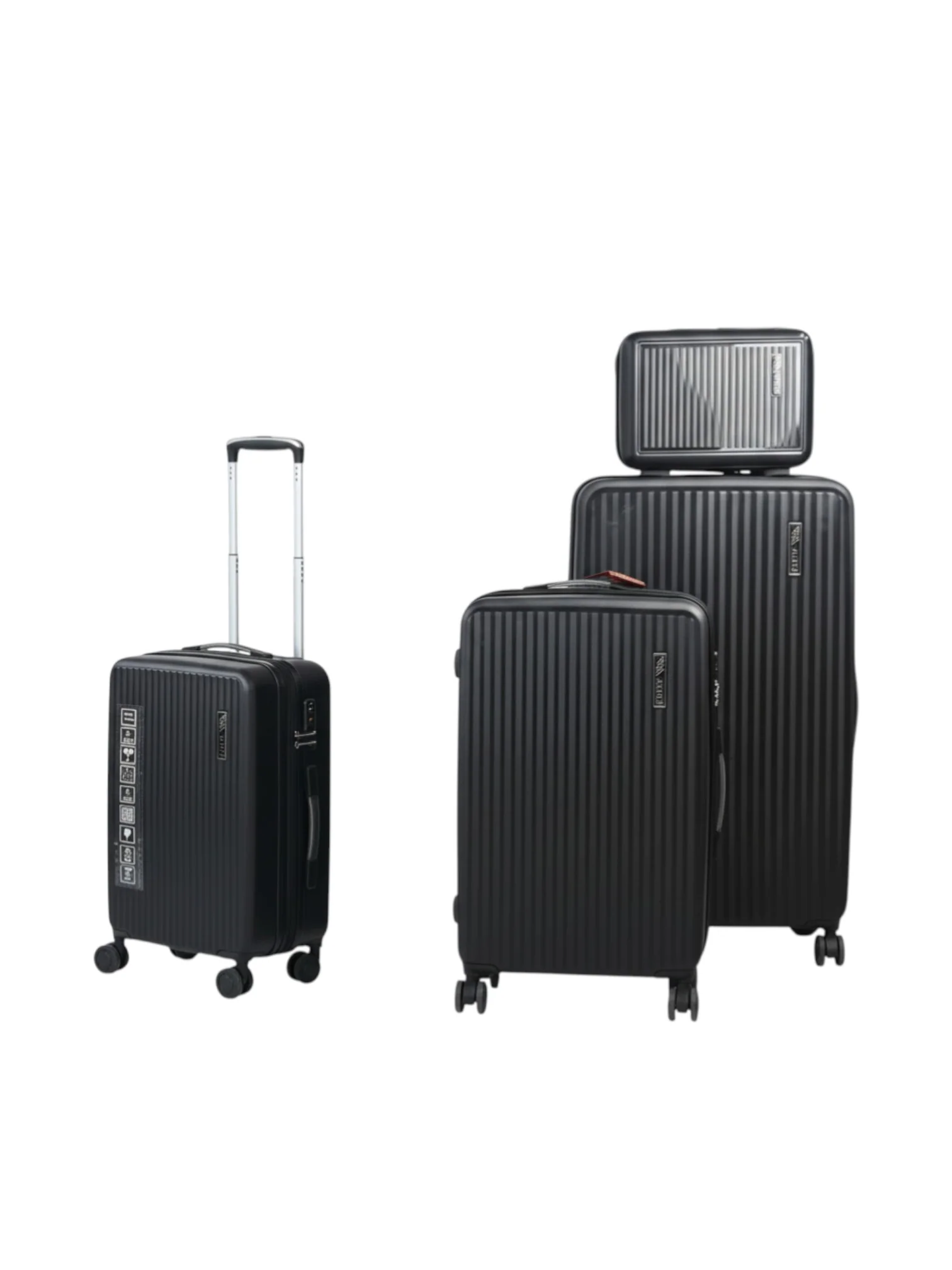 4-Piece Black Spinner Luggage Set - Image 3