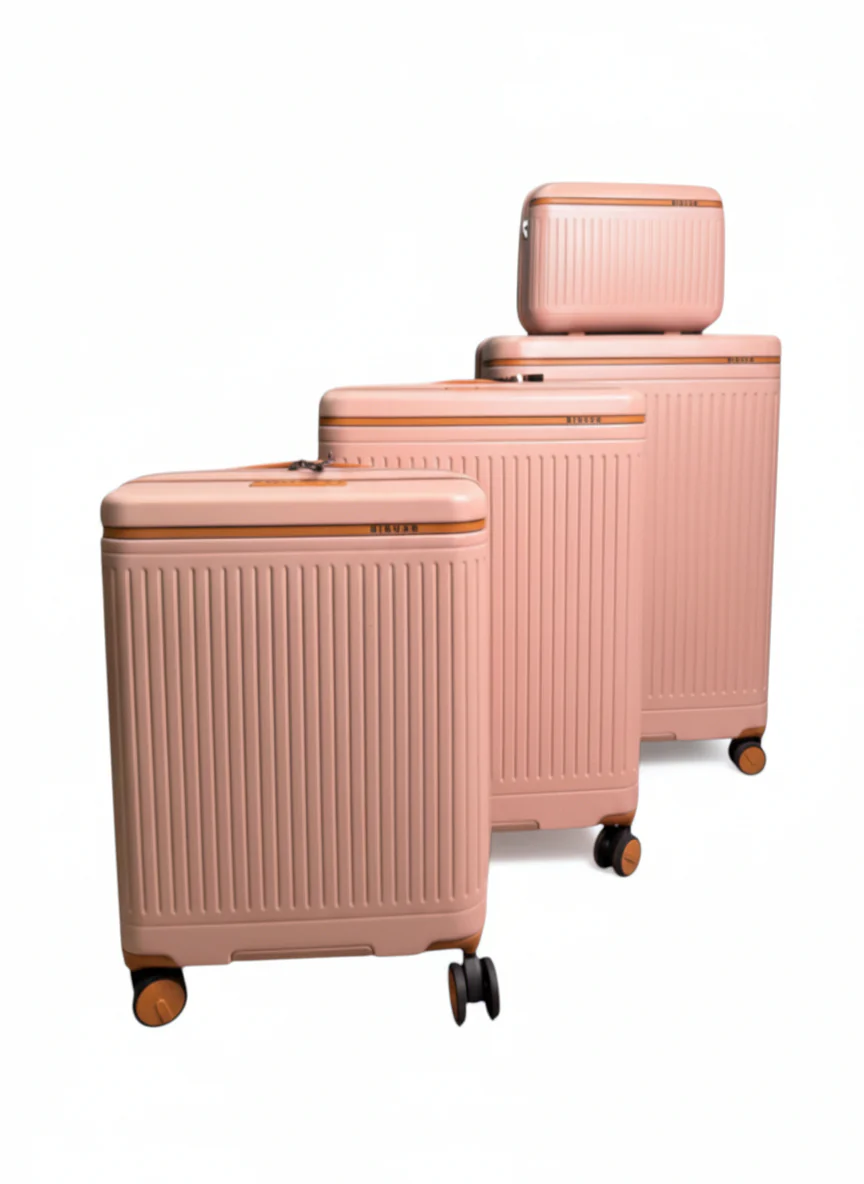 4-Piece Pink Spinner Luggage Set - Image 2