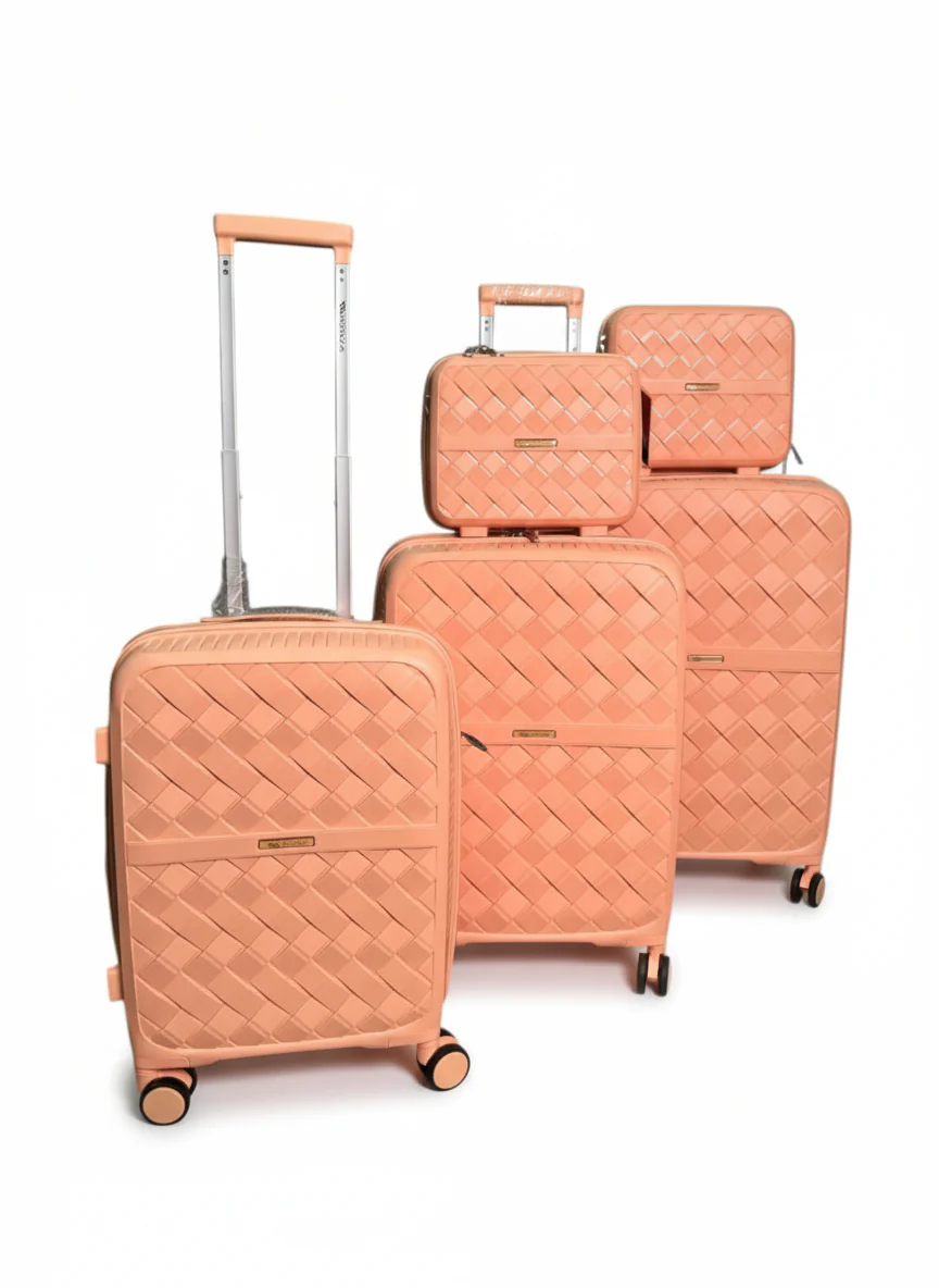 5-Piece Light Pink Spinner Luggage Set - Image 2