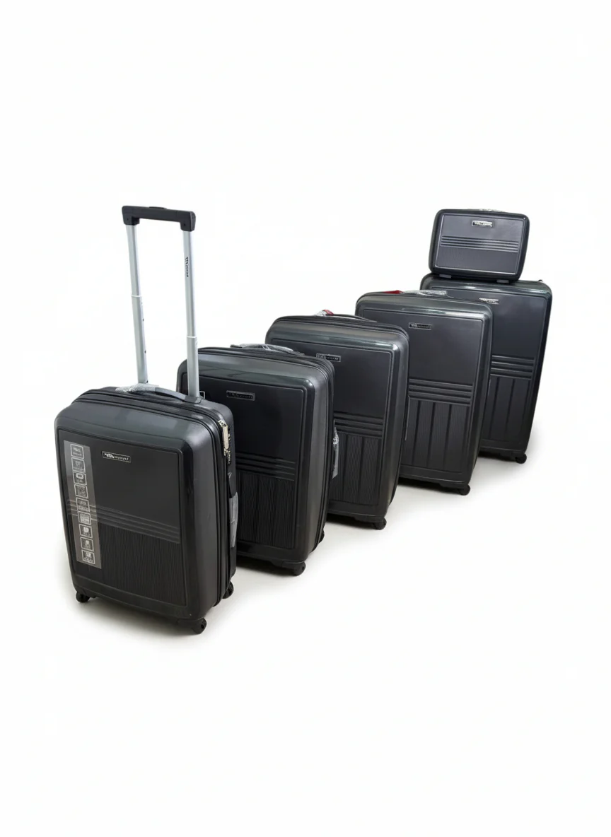 6-Piece Black Spinner Luggage Set - Image 2