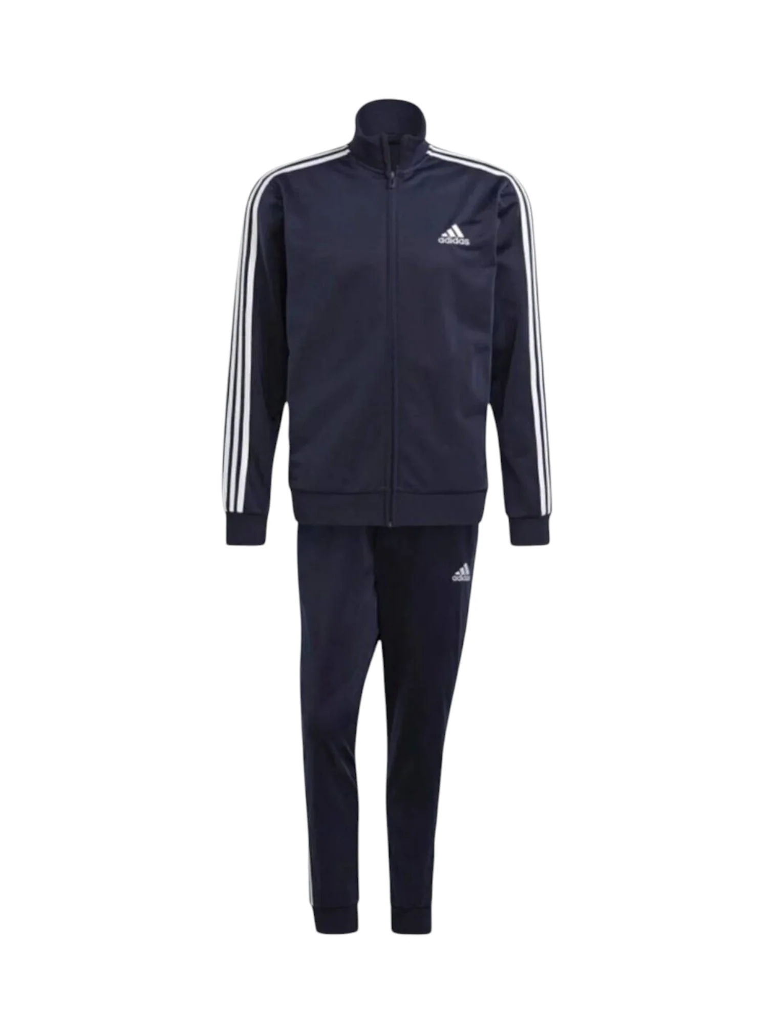 Adidas Logo Design Navy Blue Men’s Zip-Up Tracksuit Set - Image 4