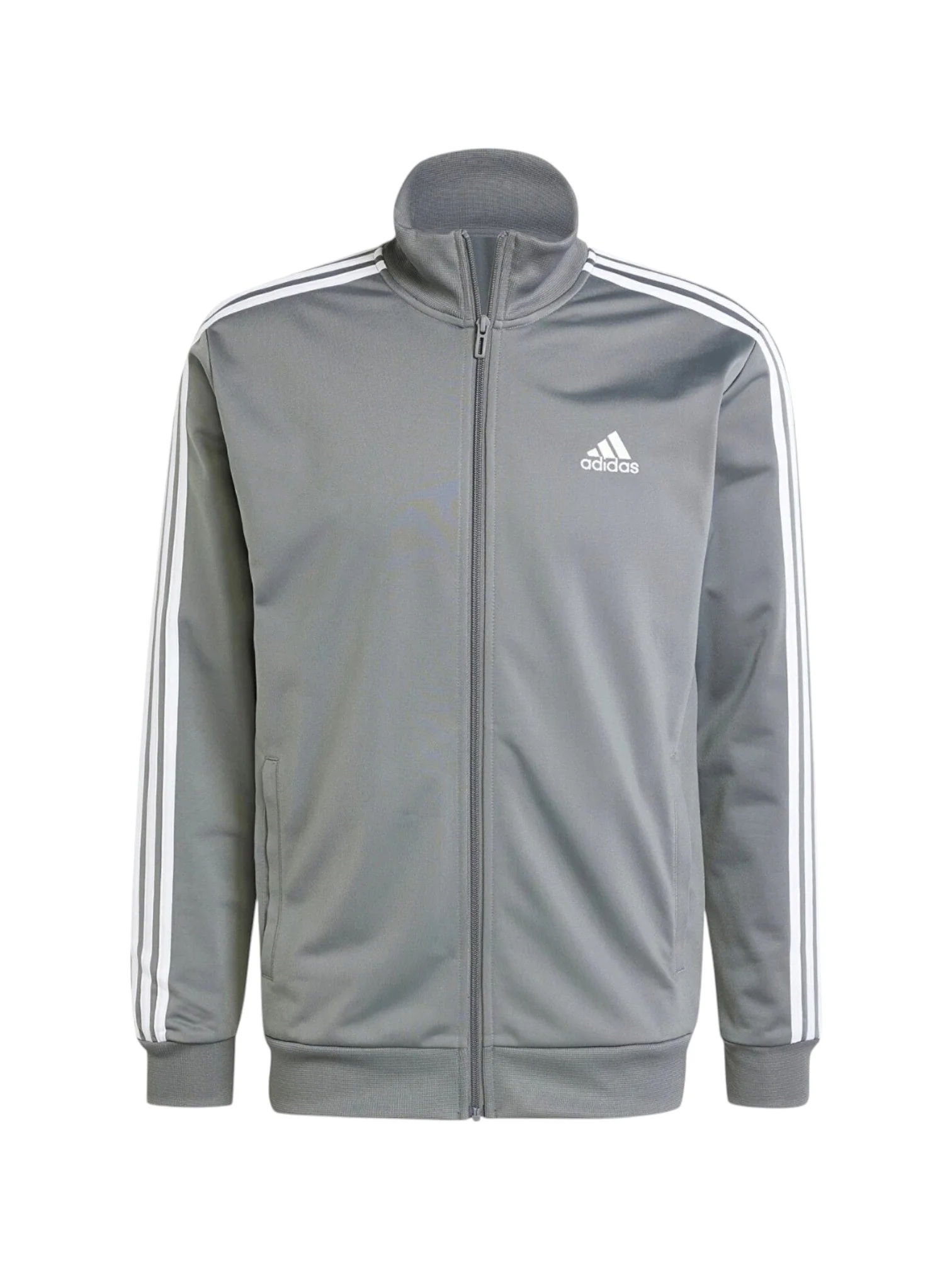 Adidas Logo Design Silver Men’s Zip-Up Tracksuit Set - Image 5
