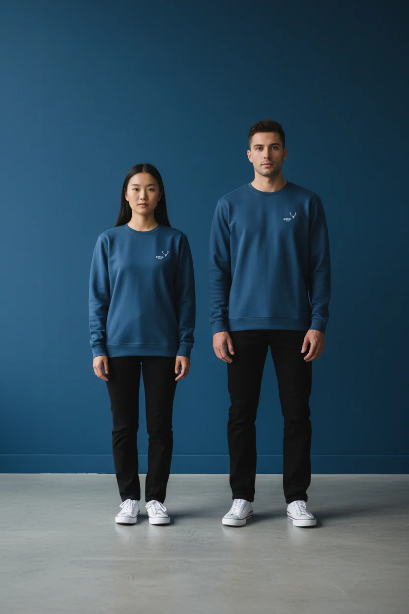 Antler Logo Design Blue Unisex Velvet Sweat-Shirt