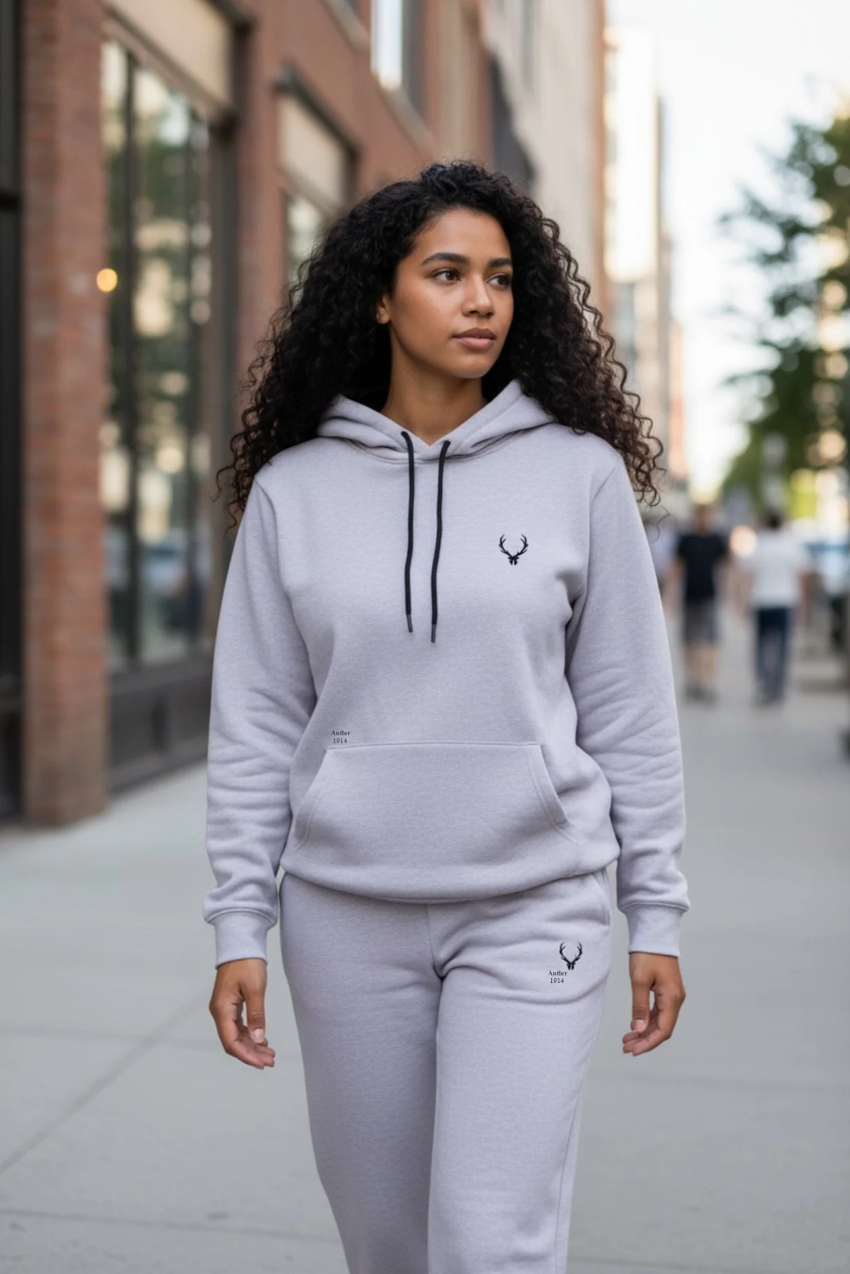 Antler Logo Design Light Lilac Women's Hoodie & Pants Set