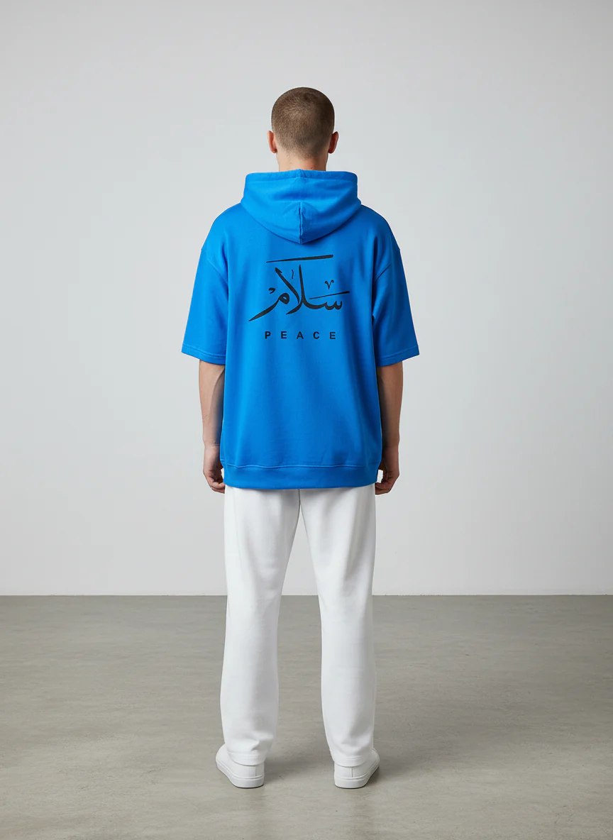 Antler Men’s Blue Half Sleeve Hoodie