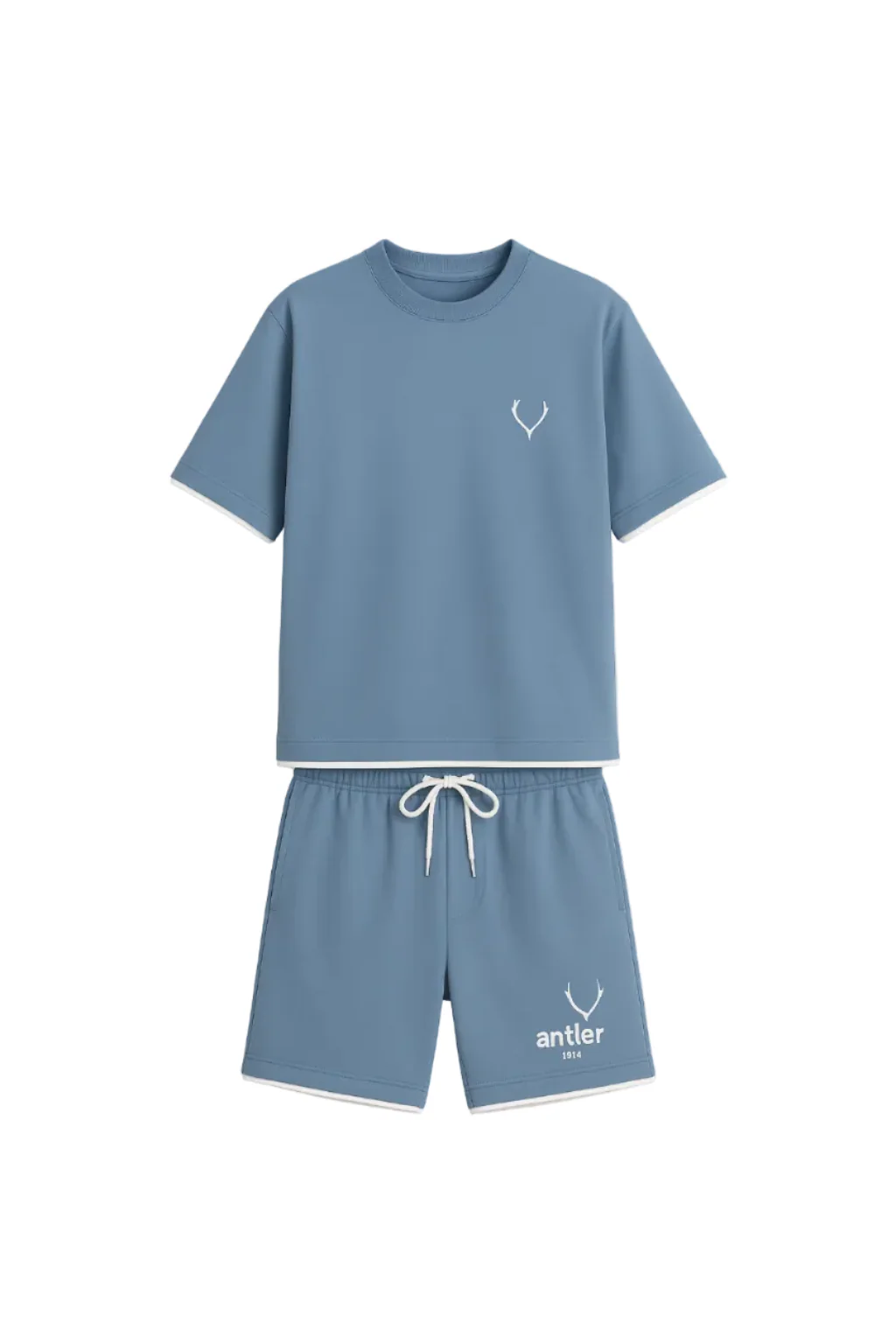 Antler Men’s Light Blue Logo Summer T-Shirt & Shorts Set - Image 3
