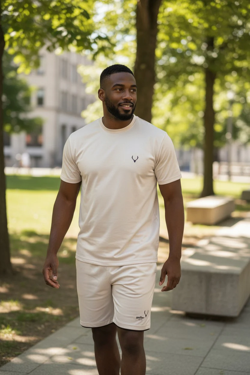Antler Men’s Light Pink Logo Summer T-Shirt & Shorts Set