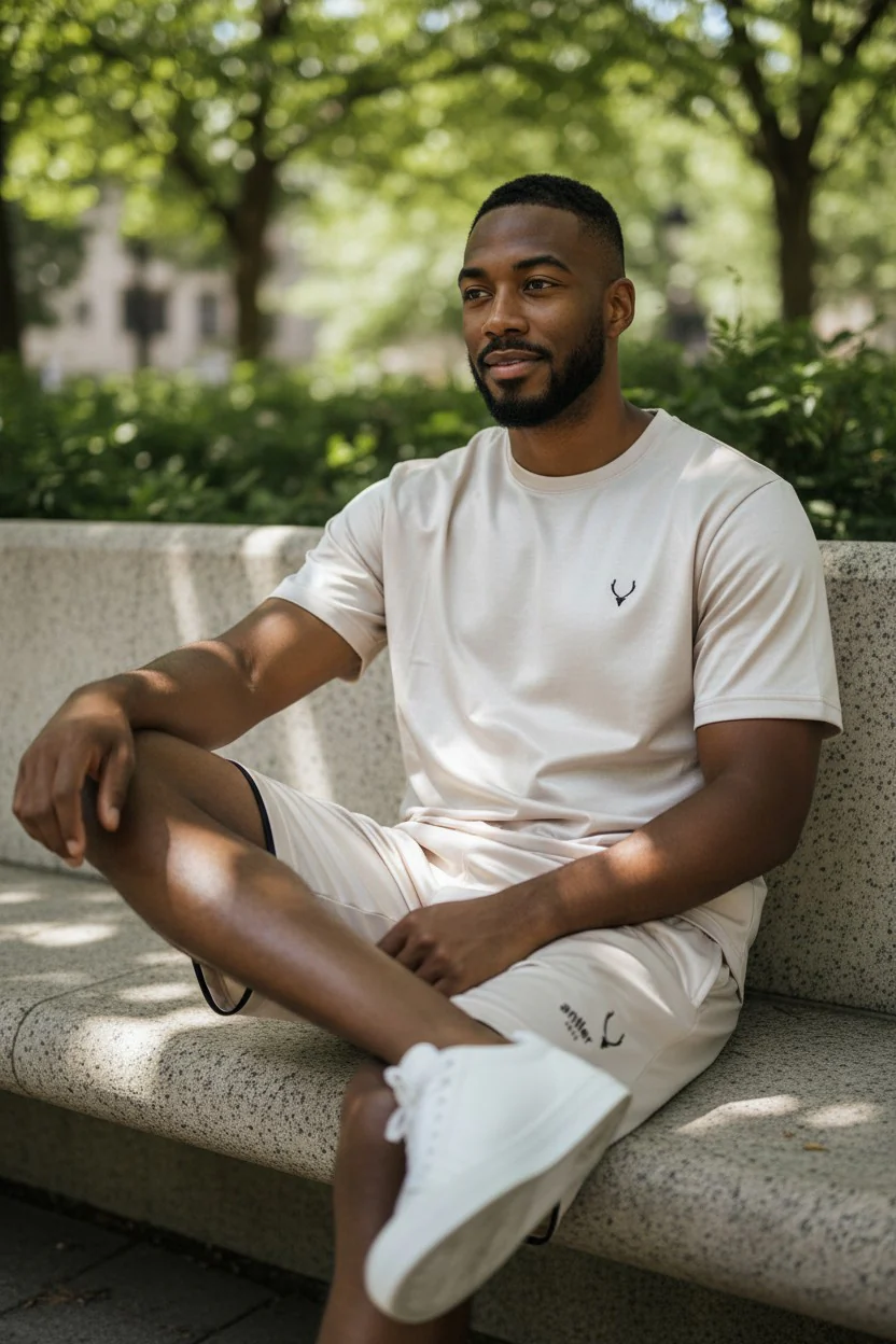 Antler Men’s Light Pink Logo Summer T-Shirt & Shorts Set - Image 2