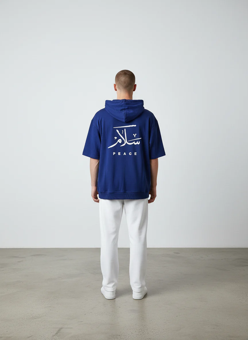Antler Men’s Navy Blue Half Sleeve Hoodie
