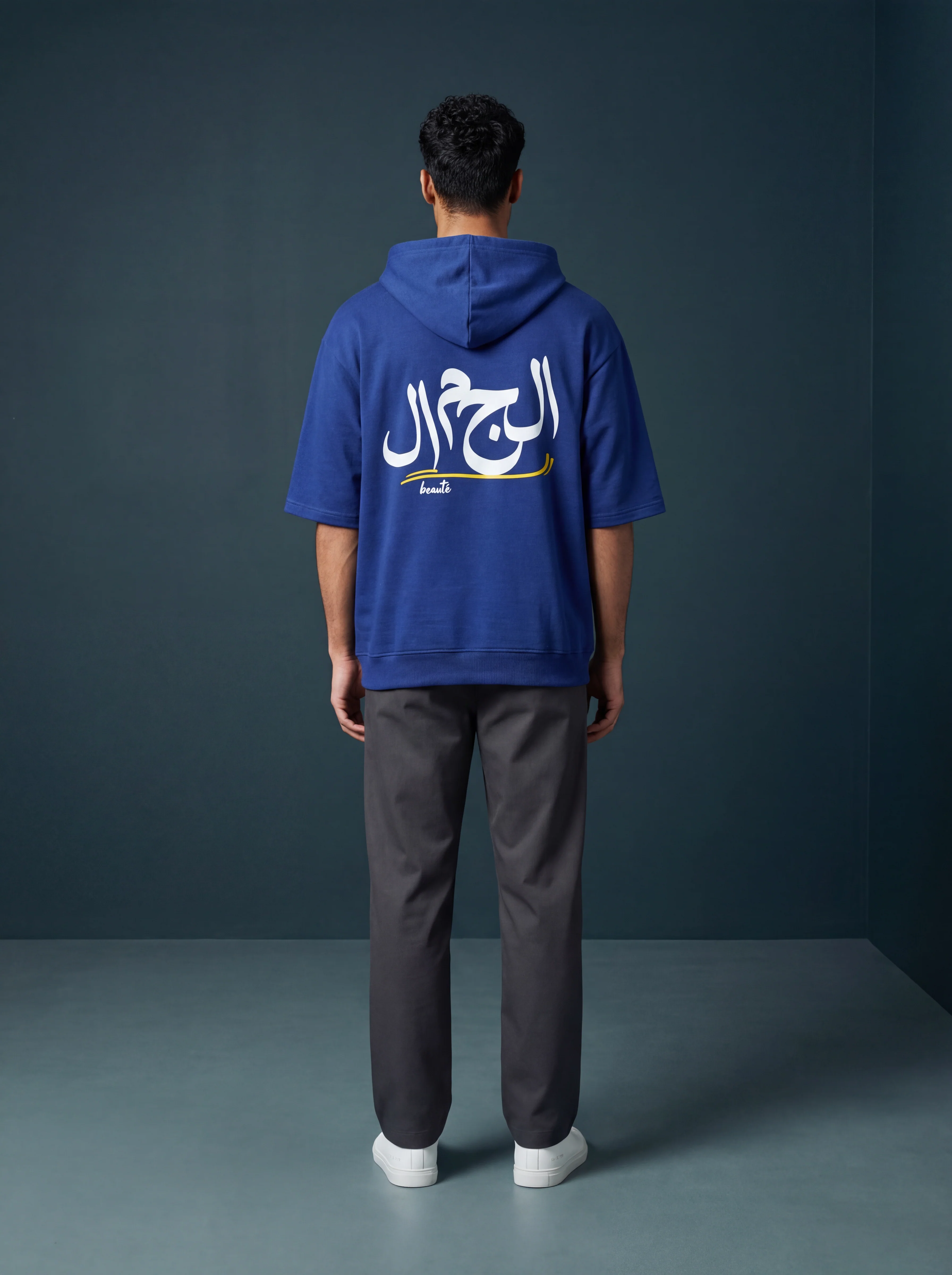 Antler Men’s Navy Blue Half Sleeve Hoodie - Image 3