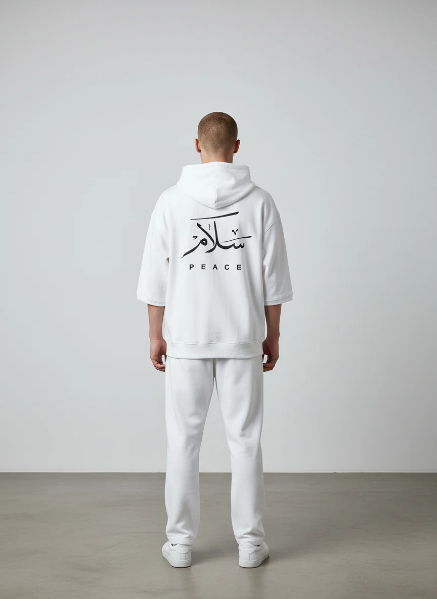 Antler Men’s White Half Sleeve Hoodie