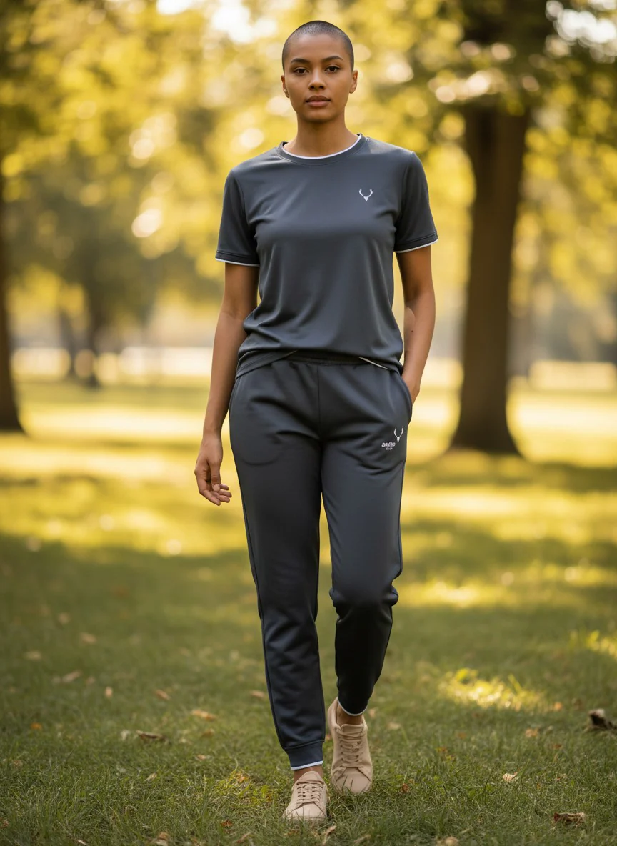 Antler Women’s Grey Logo T-Shirt & Pants Set - Image 2