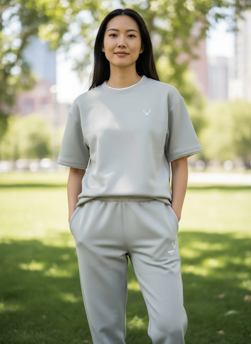 Antler Women’s Light Grey Logo T-Shirt & Pants Set