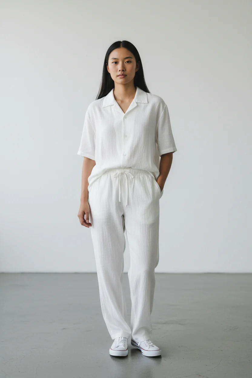 Antler Women’s White Short-Sleeve Top & Pants Set