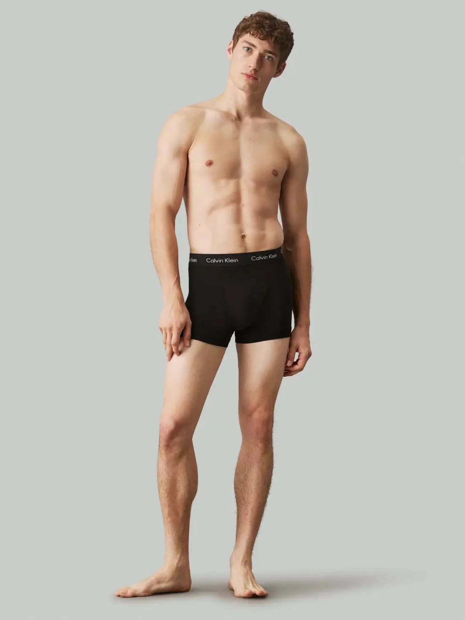 Calvin Klein Men’s Black Cotton Stretch Trunks 3-Pack (Black Waistband) - Image 2
