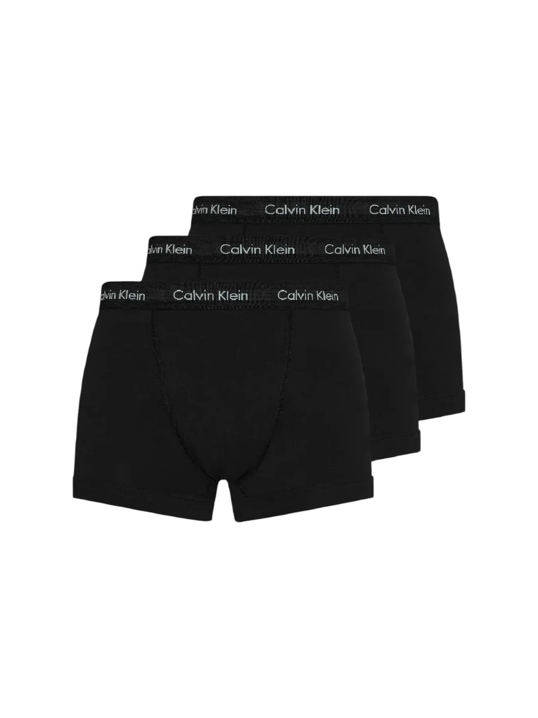 Calvin Klein Men’s Black Cotton Stretch Trunks 3-Pack (Black Waistband) - Image 3