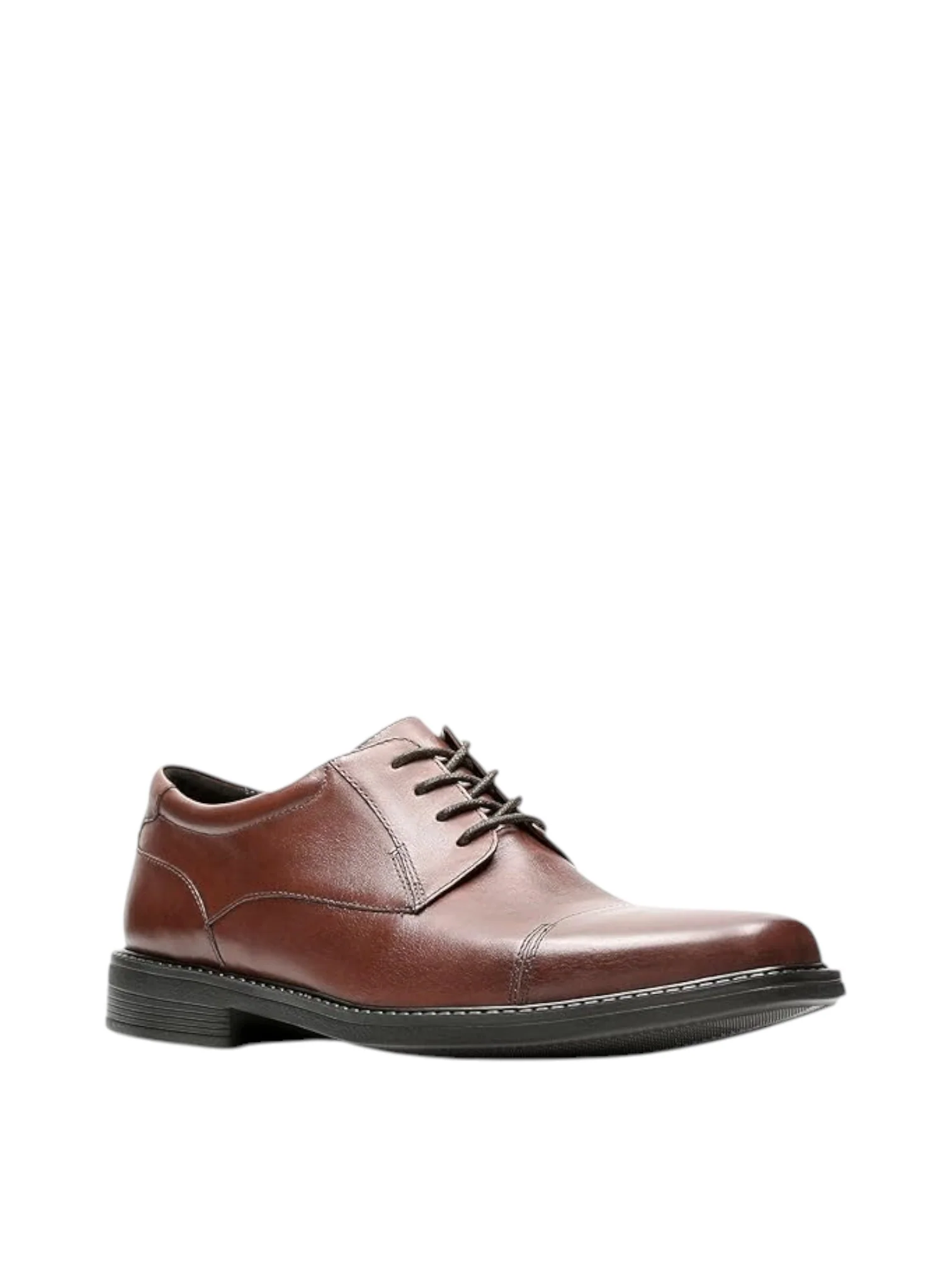 Clarks Men’s Wenham Cap II Brown Leather Slip-On Shoes - Image 2