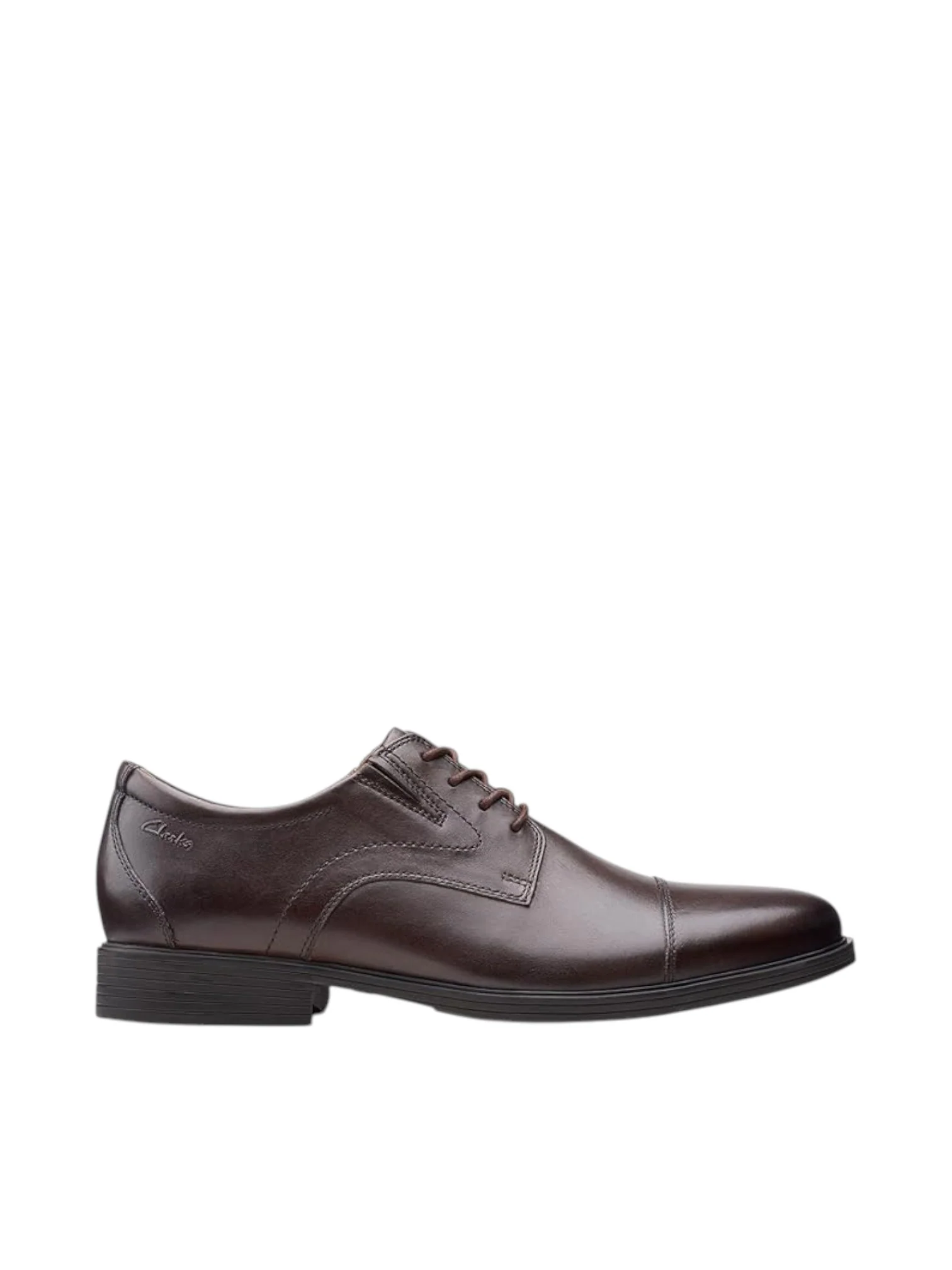 Clarks Men’s Whiddon Cap Dark Brown Leather Slip-On Shoes - Image 6