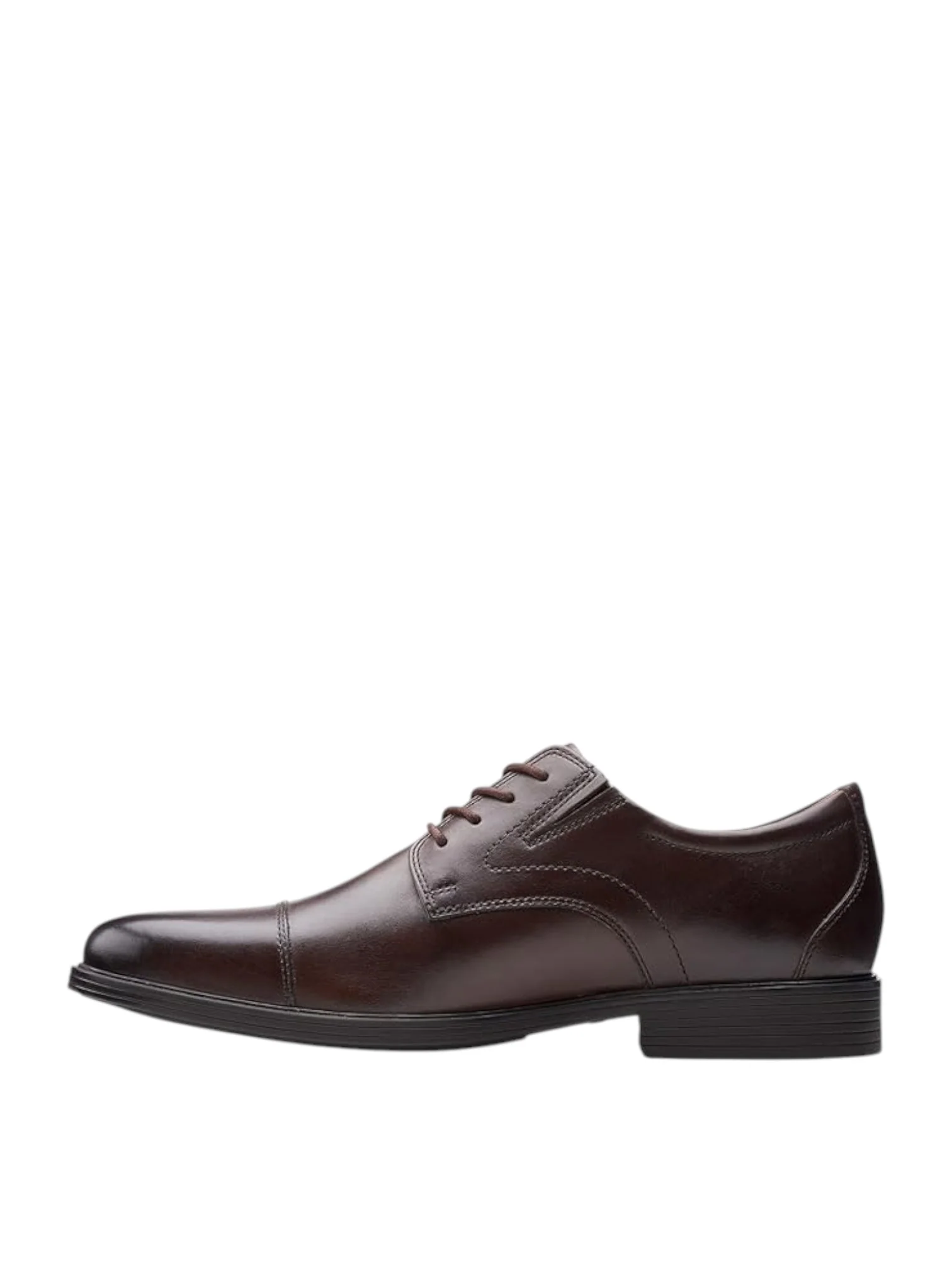Clarks Men’s Whiddon Cap Dark Brown Leather Slip-On Shoes - Image 7