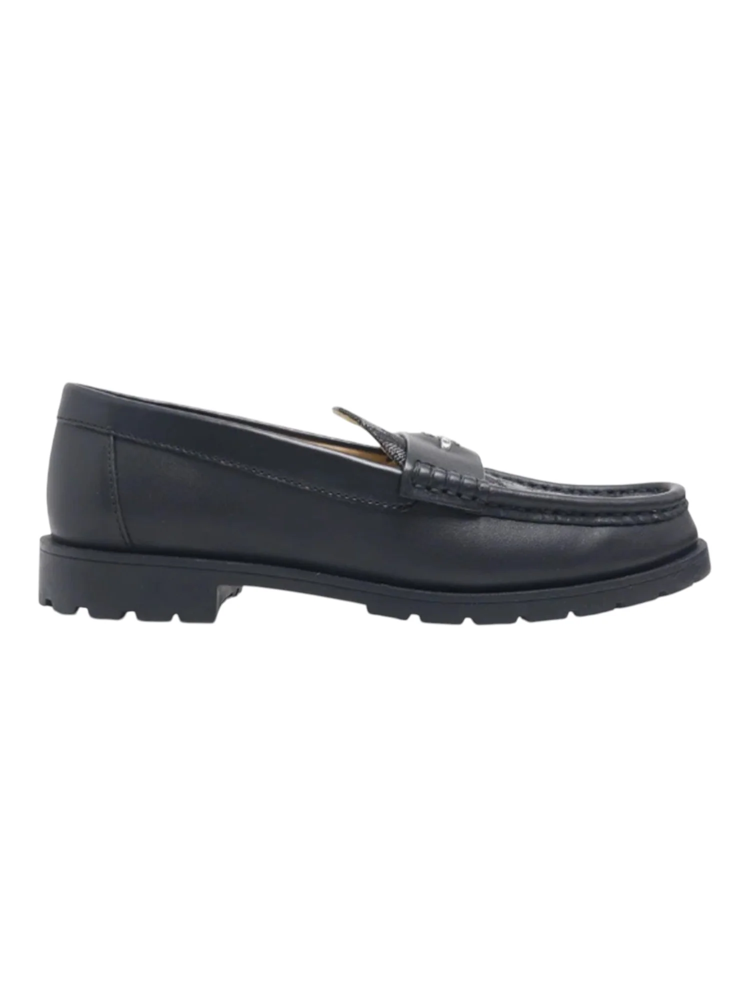 Coach Janie Black Charcoal Signature Jacquard Leather Women’s Loafer Shoes - Image 3