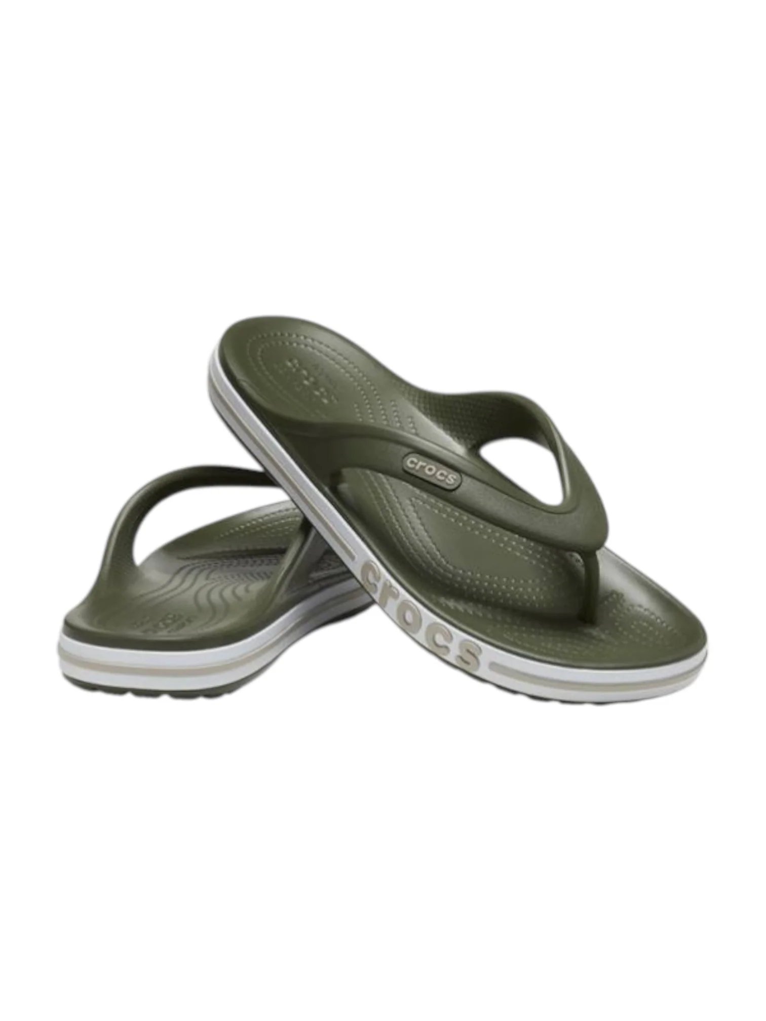Crocs BayaBand Flip Army Green/Cobblestone Unisex Adult Clog - Image 2