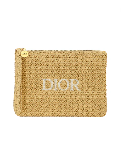Dior Beauty Raffia Straw Cosmetic Pouch - Image 2