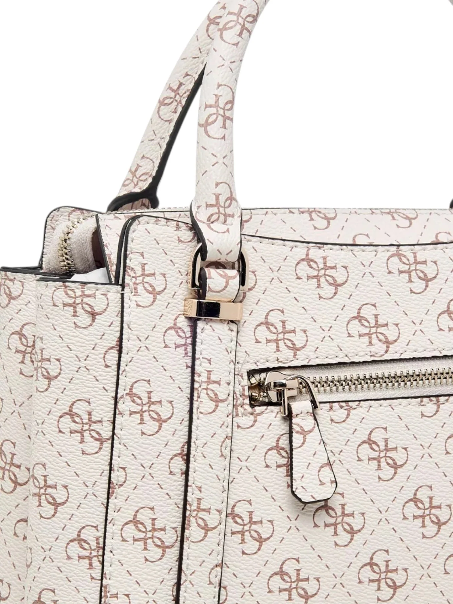 Guess Daryna Printed Tote Bag with Double Handle and Zip Closure - Image 6