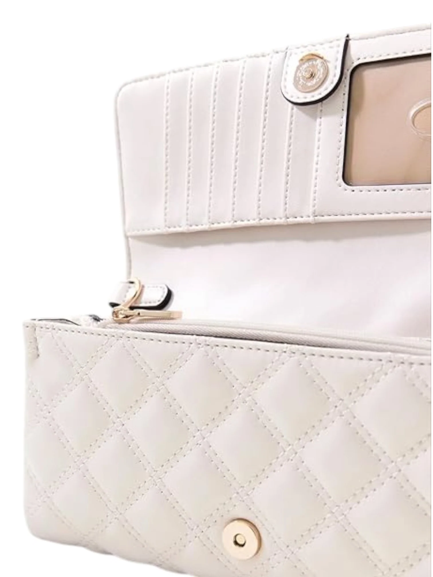 Guess Giully II Mini Off White Women's Shoulder Bag - Image 5
