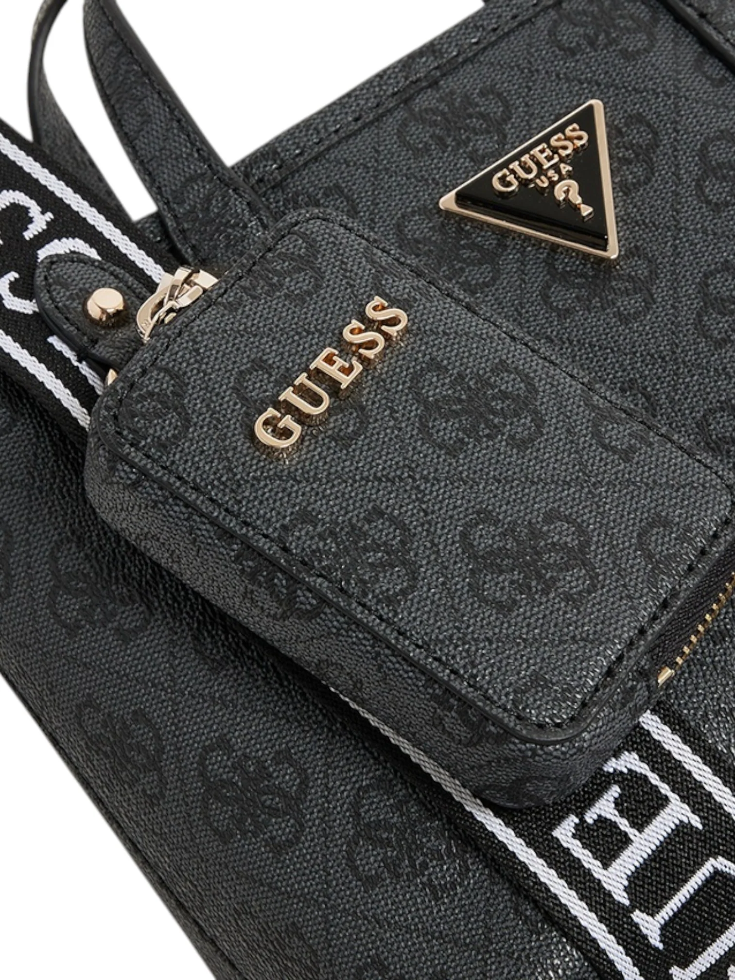 Guess Latona Monogram Patterned Mini Tote Bag Set - Image 5