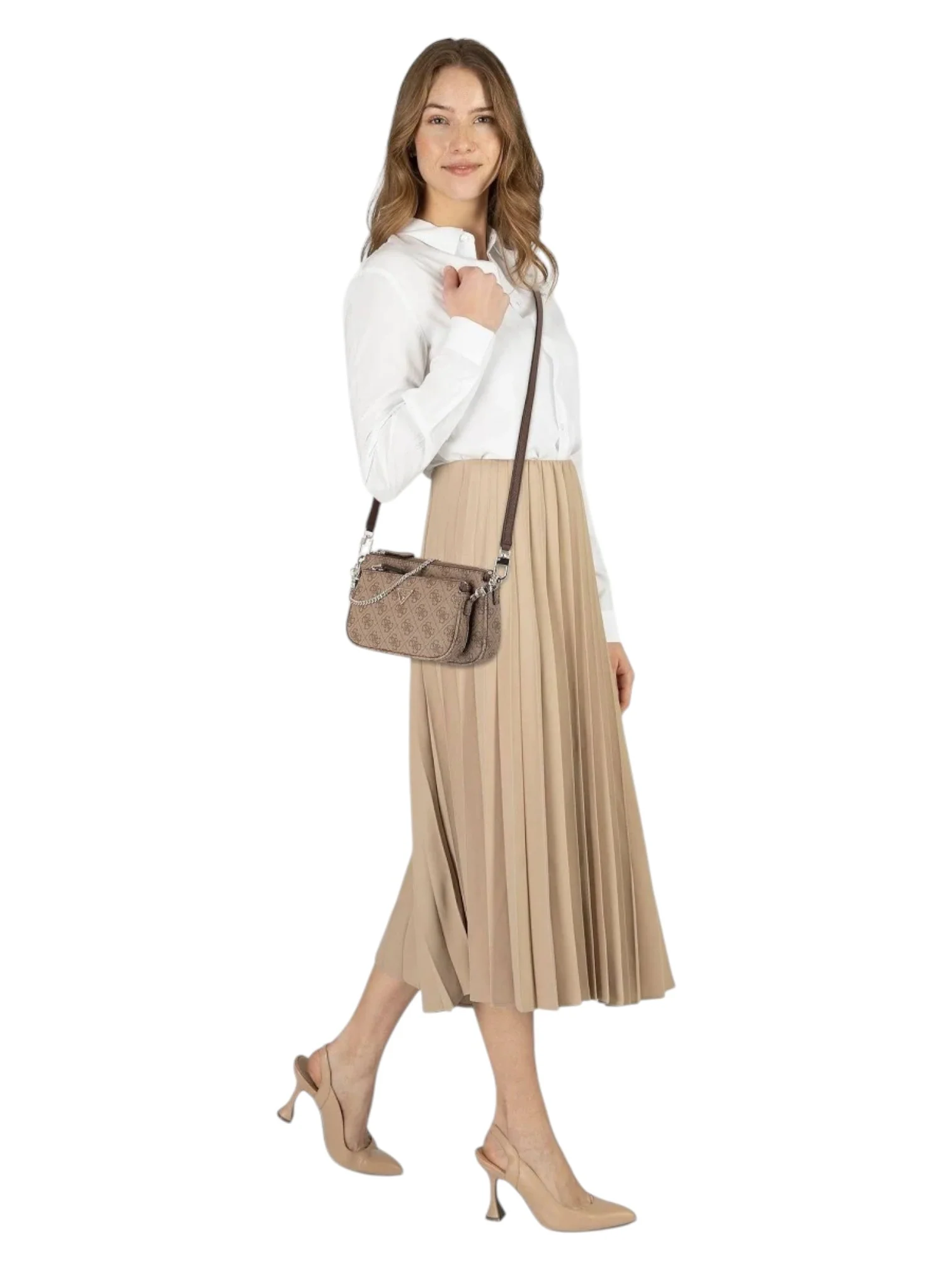 Guess Noelle Double Pouch Crossbody Handbag