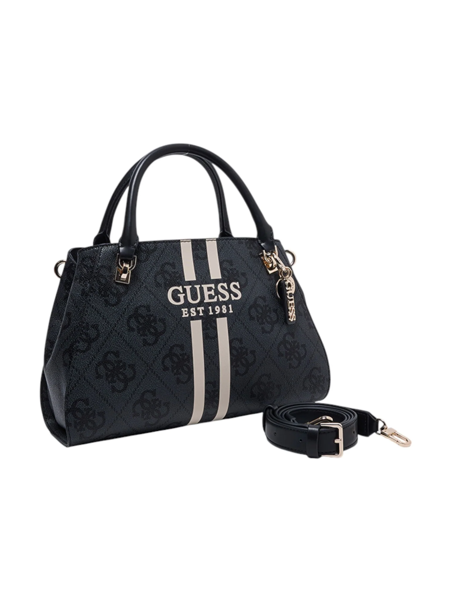 Guess Noelle II Luxury Logo Patterned Satchel Bag - Image 11