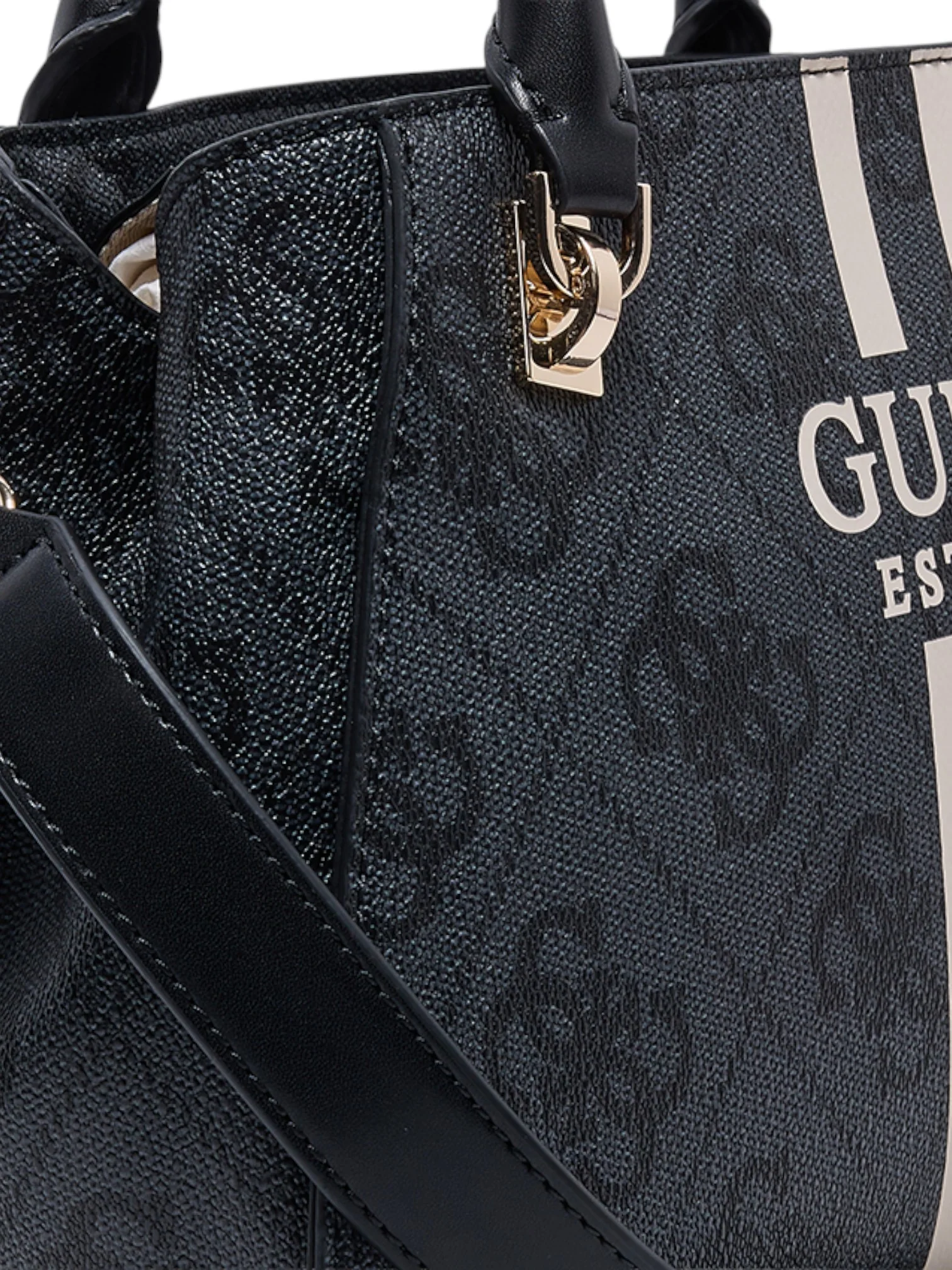 Guess Noelle II Luxury Logo Patterned Satchel Bag - Image 14