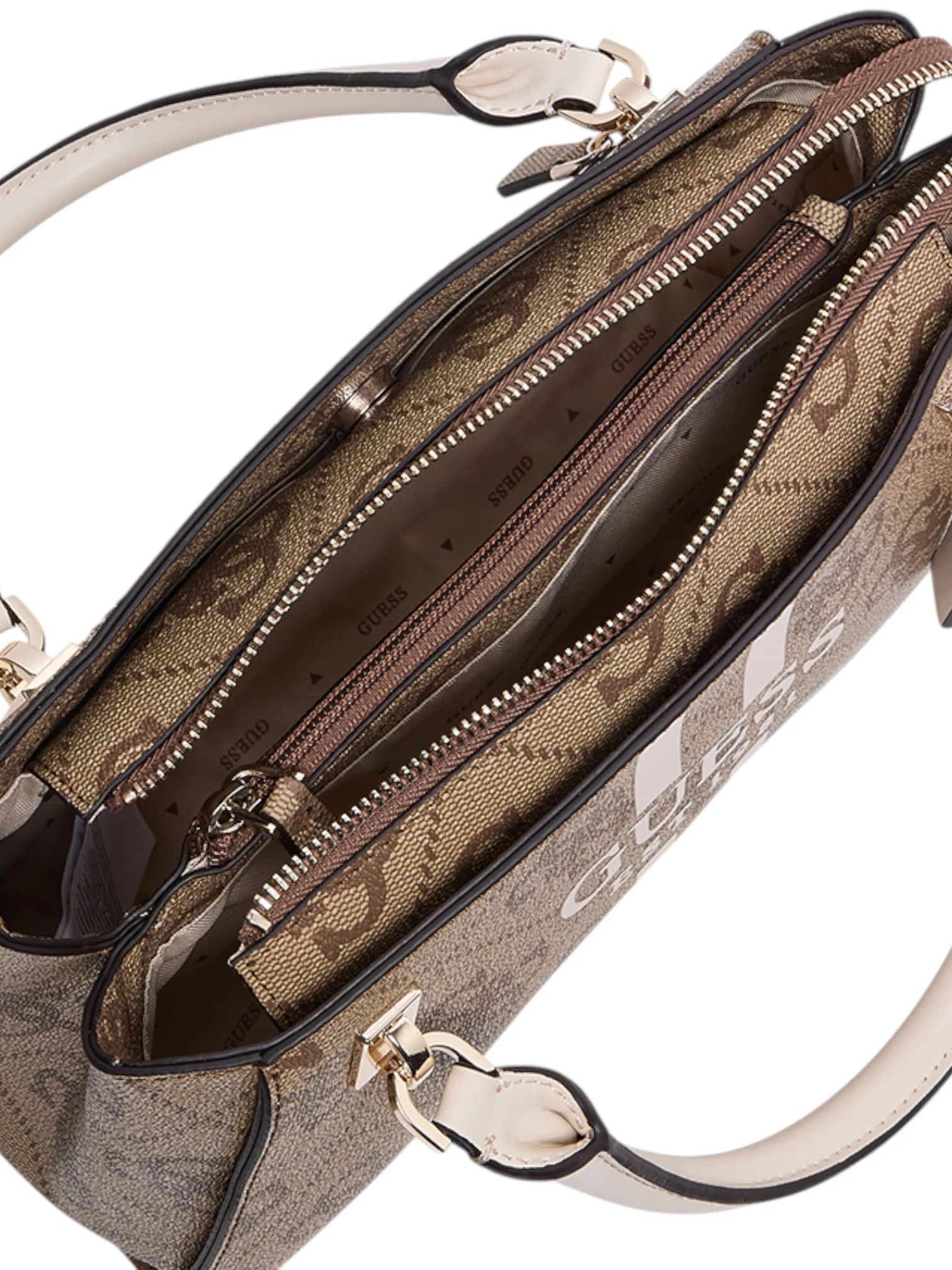 Guess Noelle II Luxury Logo Patterned Satchel Bag - Image 7