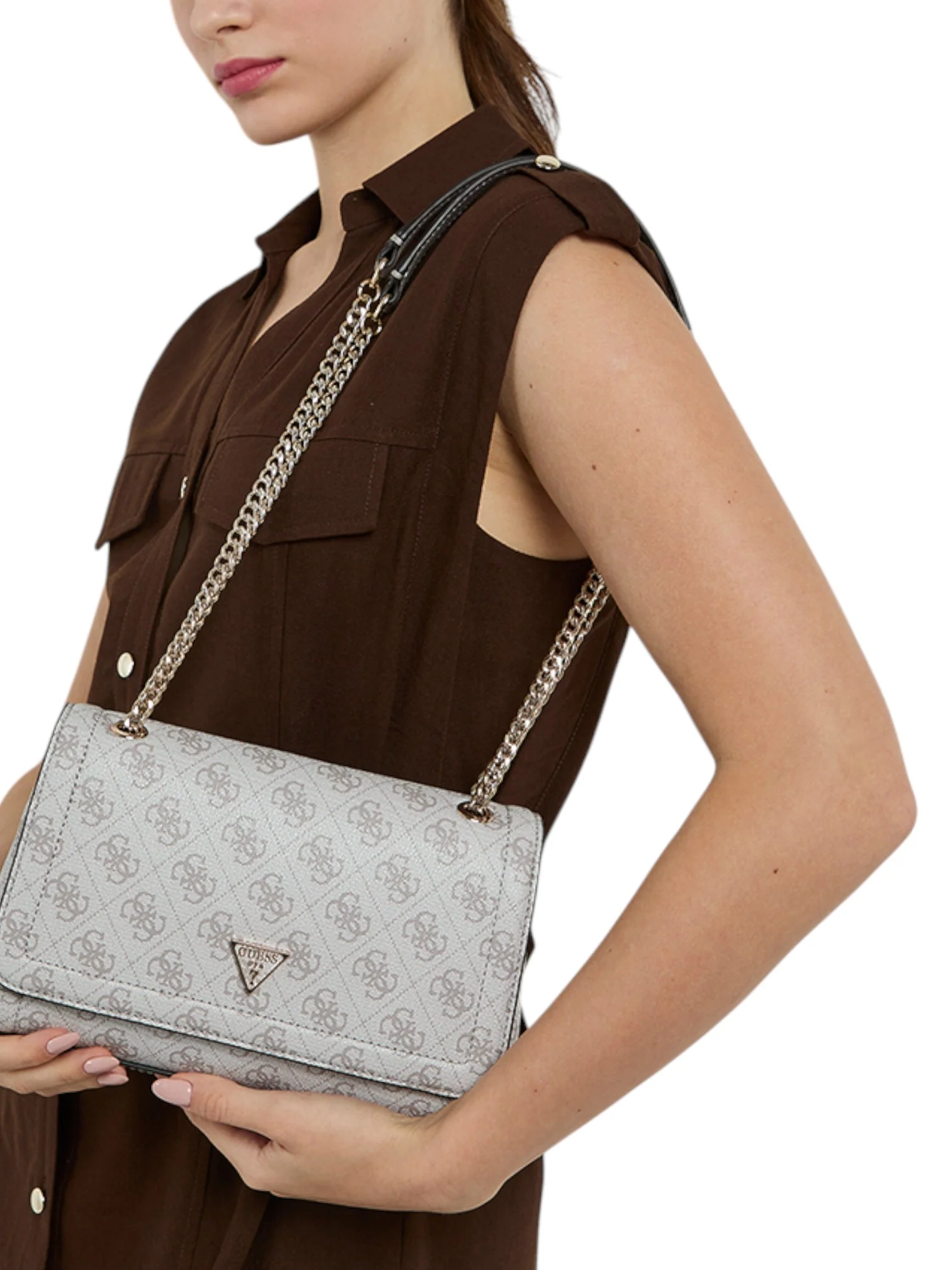 Guess Noelle II Monogram Patterned Crossbody Bag