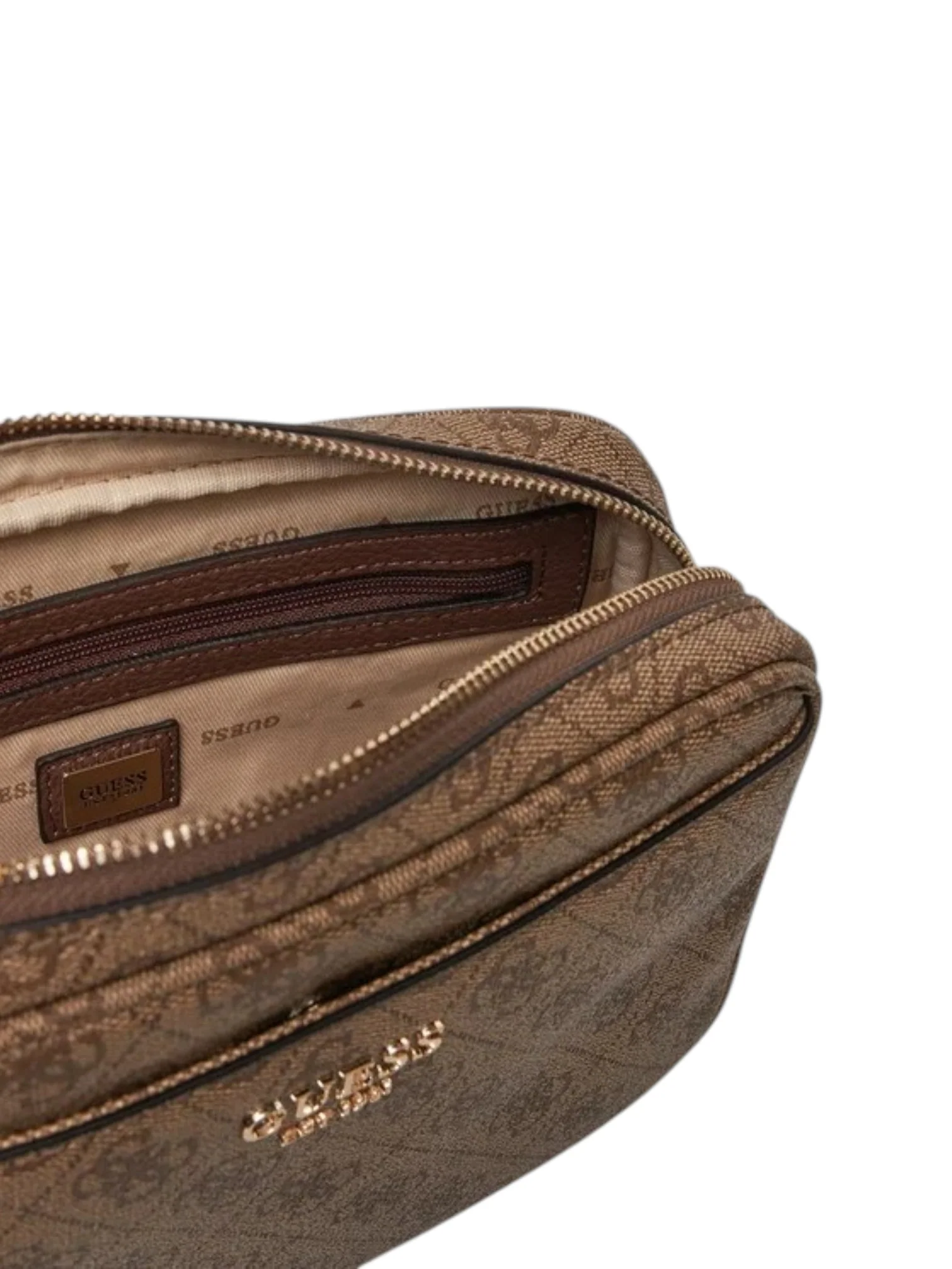 Guess Women’s Latte Logo/Brown Vikky II Shoulder Bag - Image 5