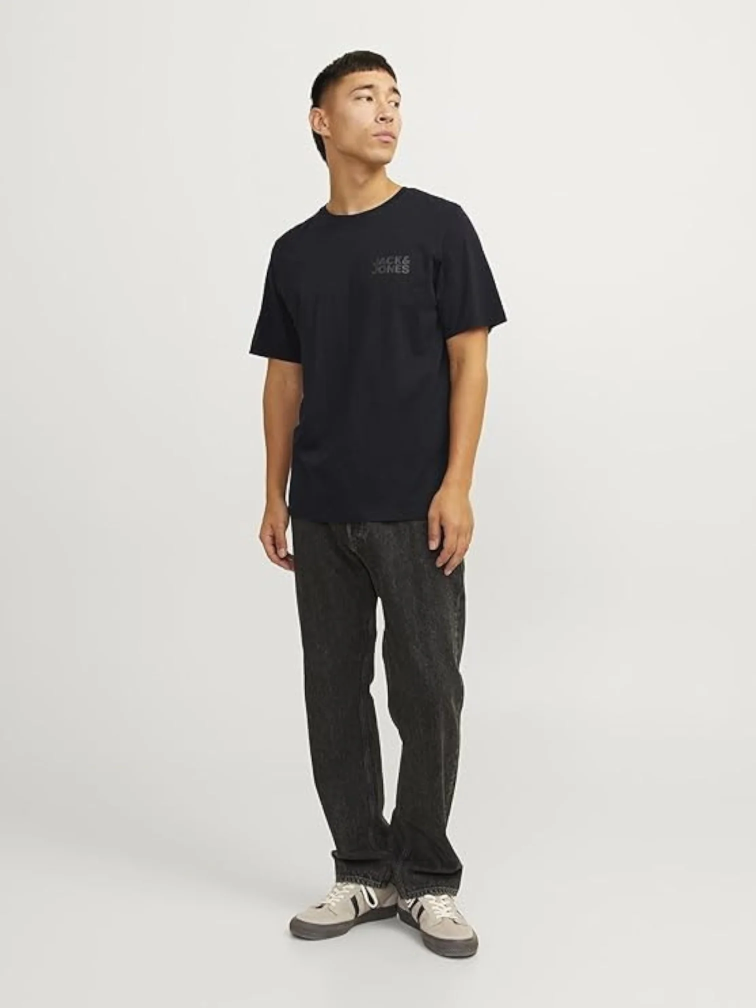Jack & Jones Men’s Black O-Neck T-Shirt - Image 2