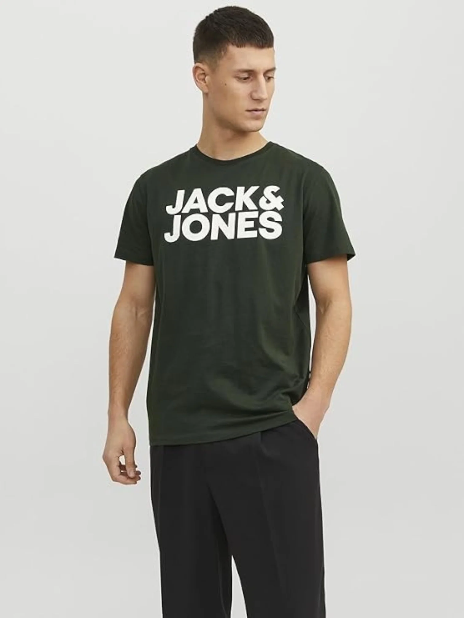 Jack & Jones Men’s Dark Green O-Neck T-Shirt