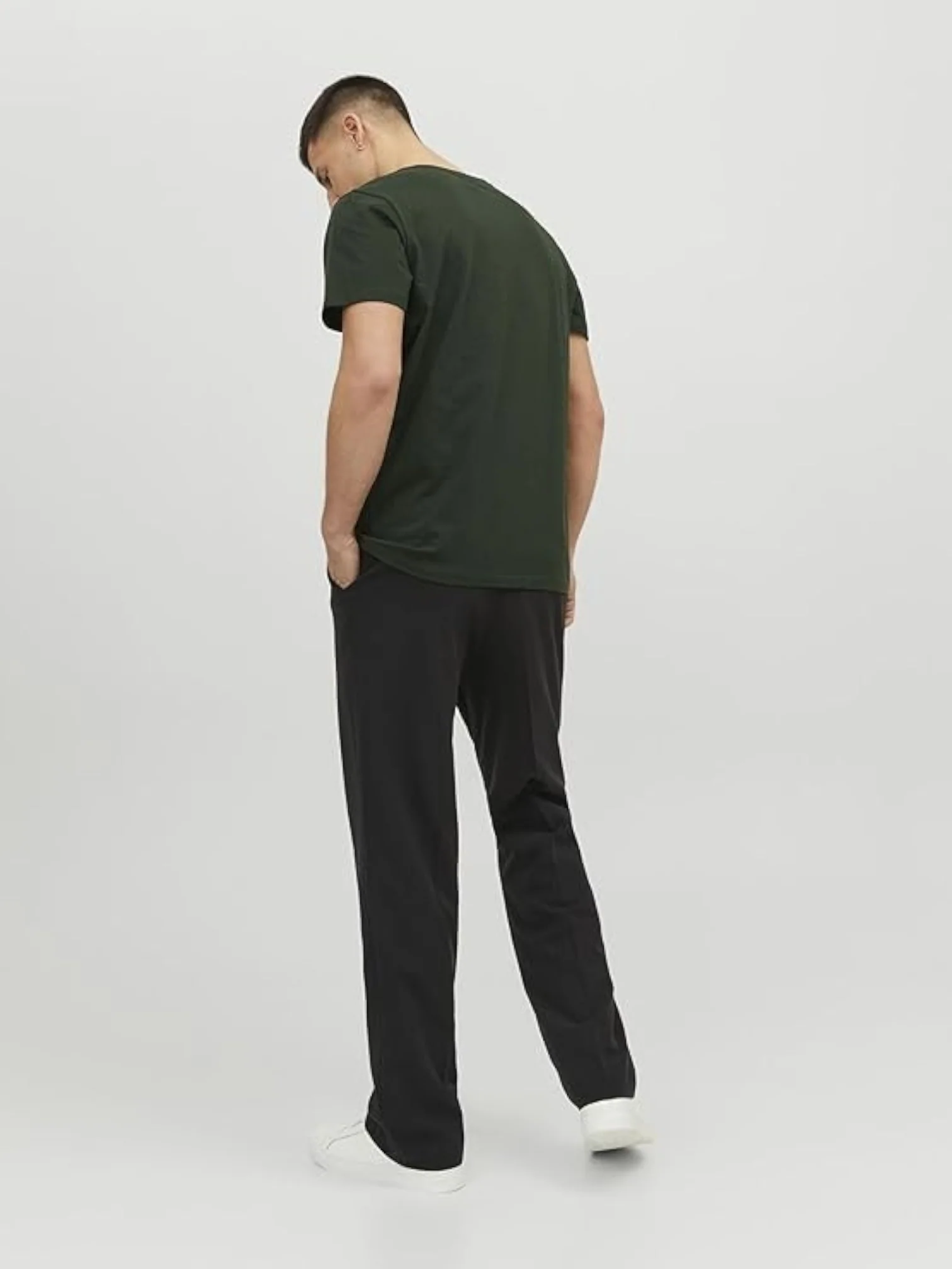 Jack & Jones Men’s Dark Green O-Neck T-Shirt - Image 2