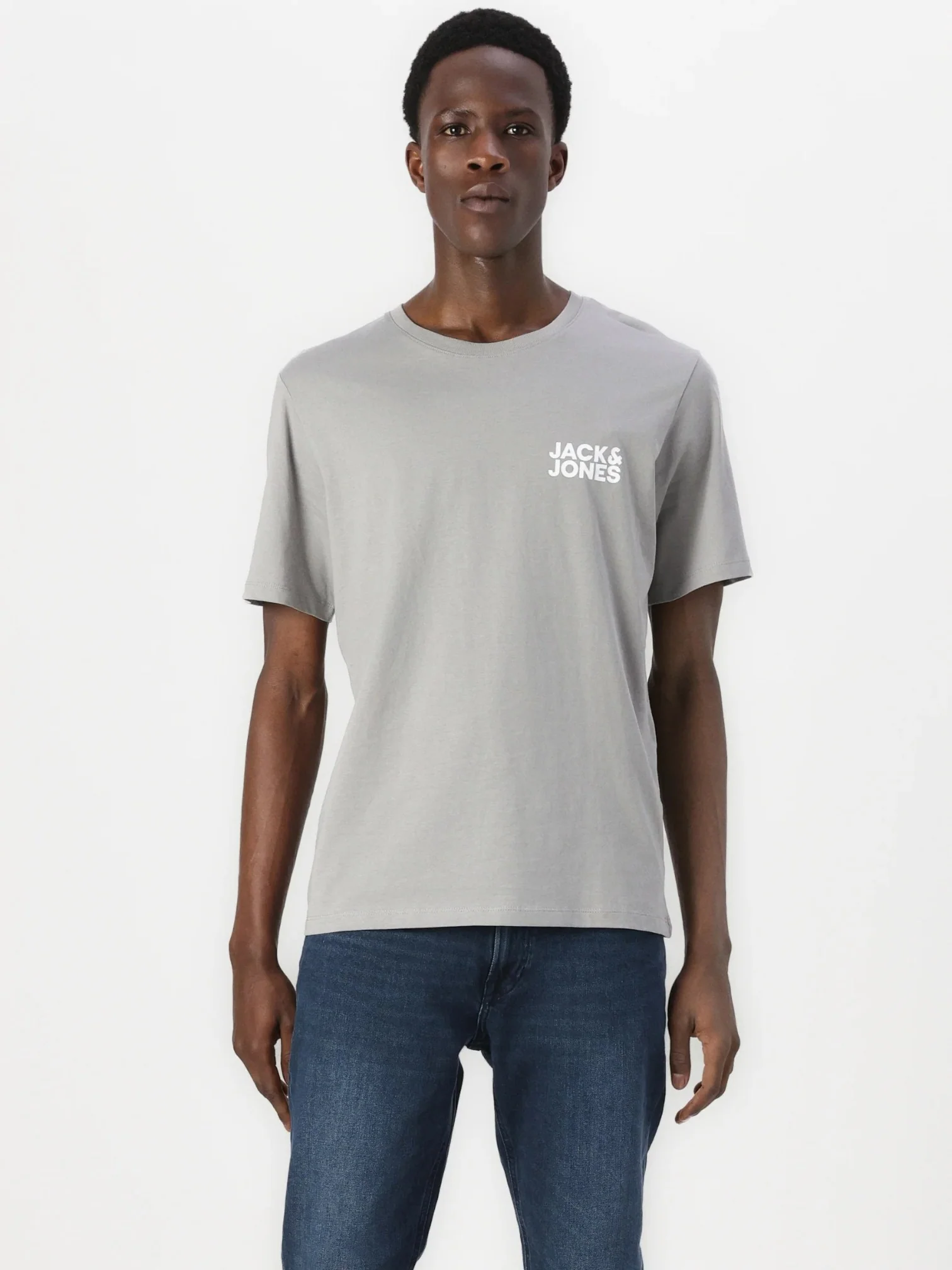 Jack & Jones Men’s Elephant Grey O-Neck T-Shirt
