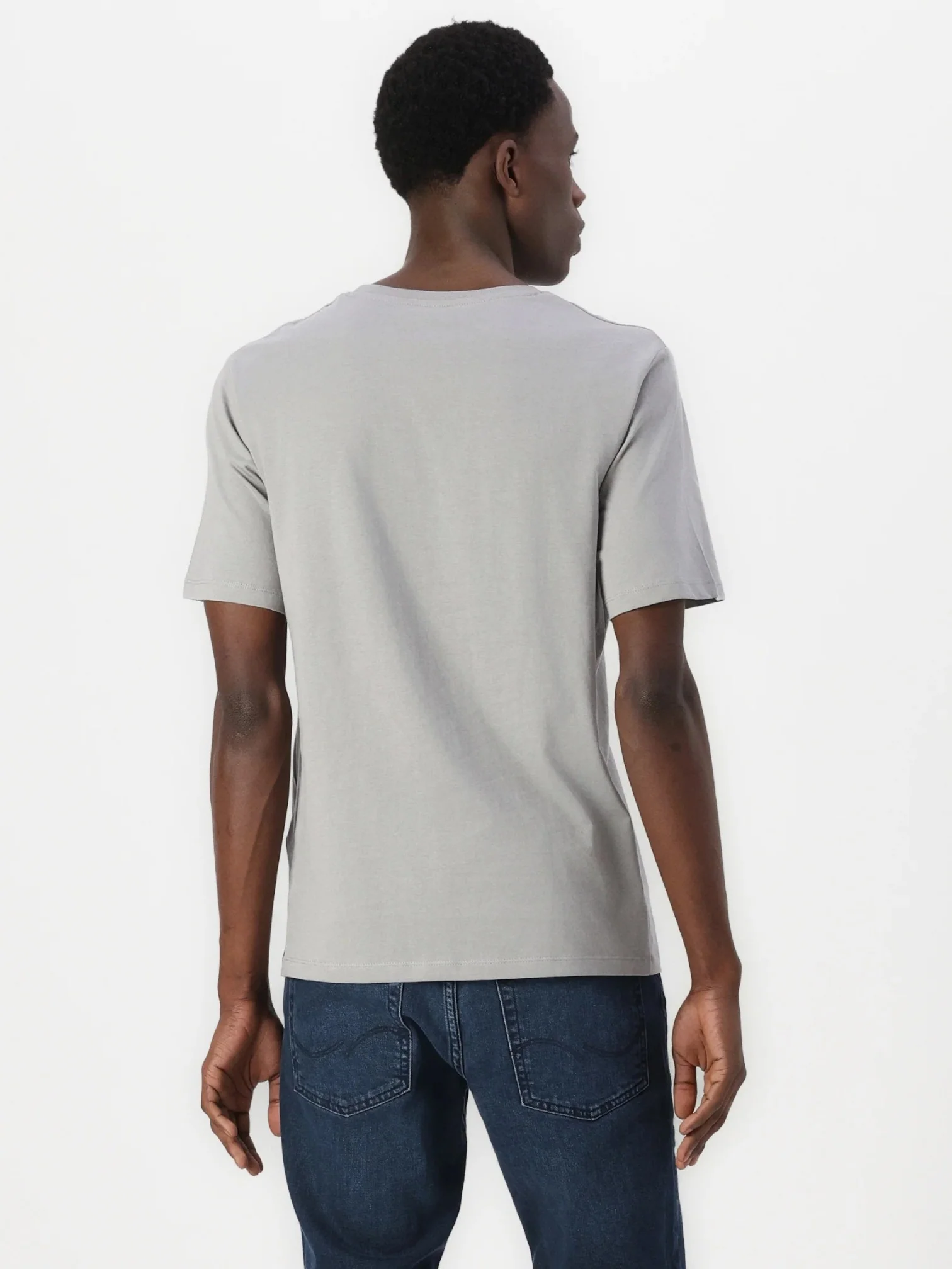 Jack & Jones Men’s Elephant Grey O-Neck T-Shirt - Image 2
