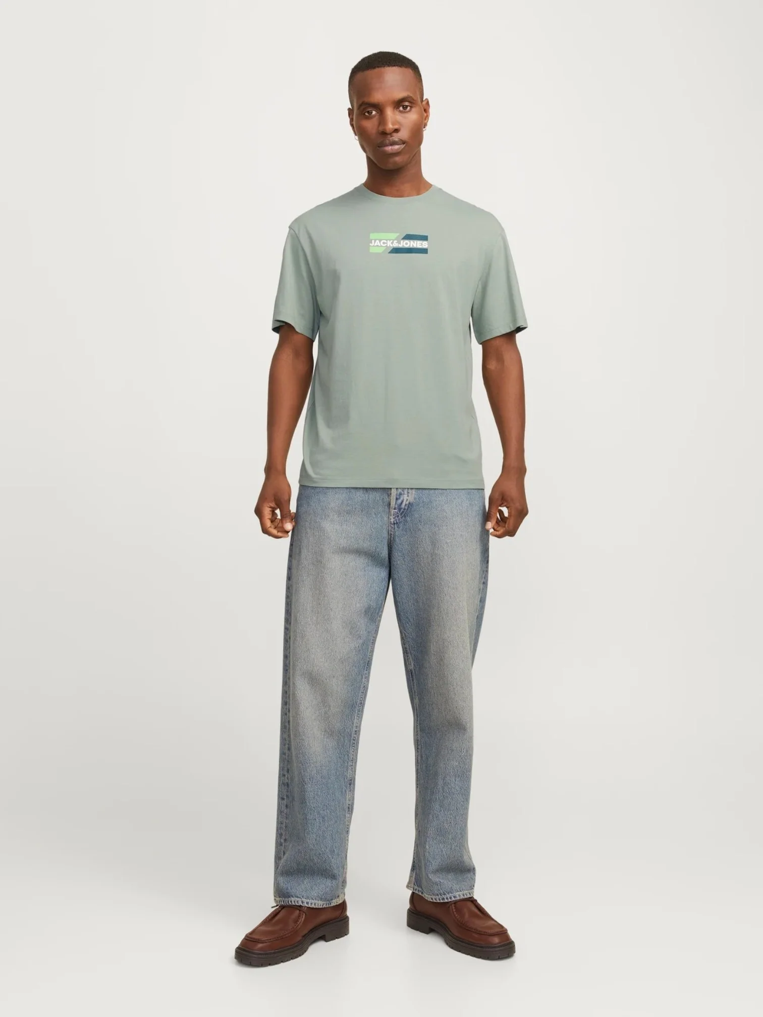 Jack & Jones Men’s Light Green O-Neck T-Shirt - Image 3