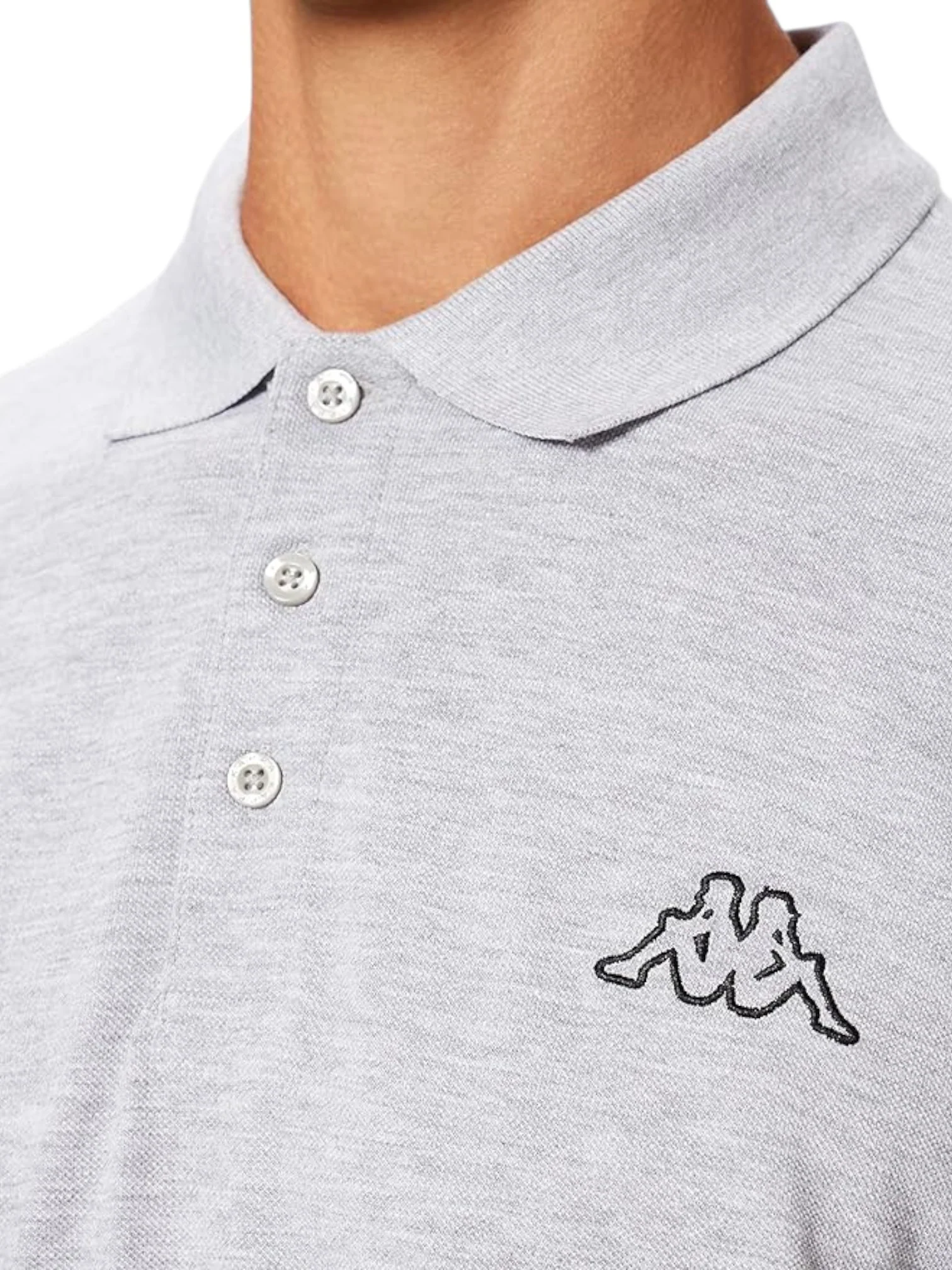 Kappa Men’s Light Grey Polo Peleot Shirt - Image 3