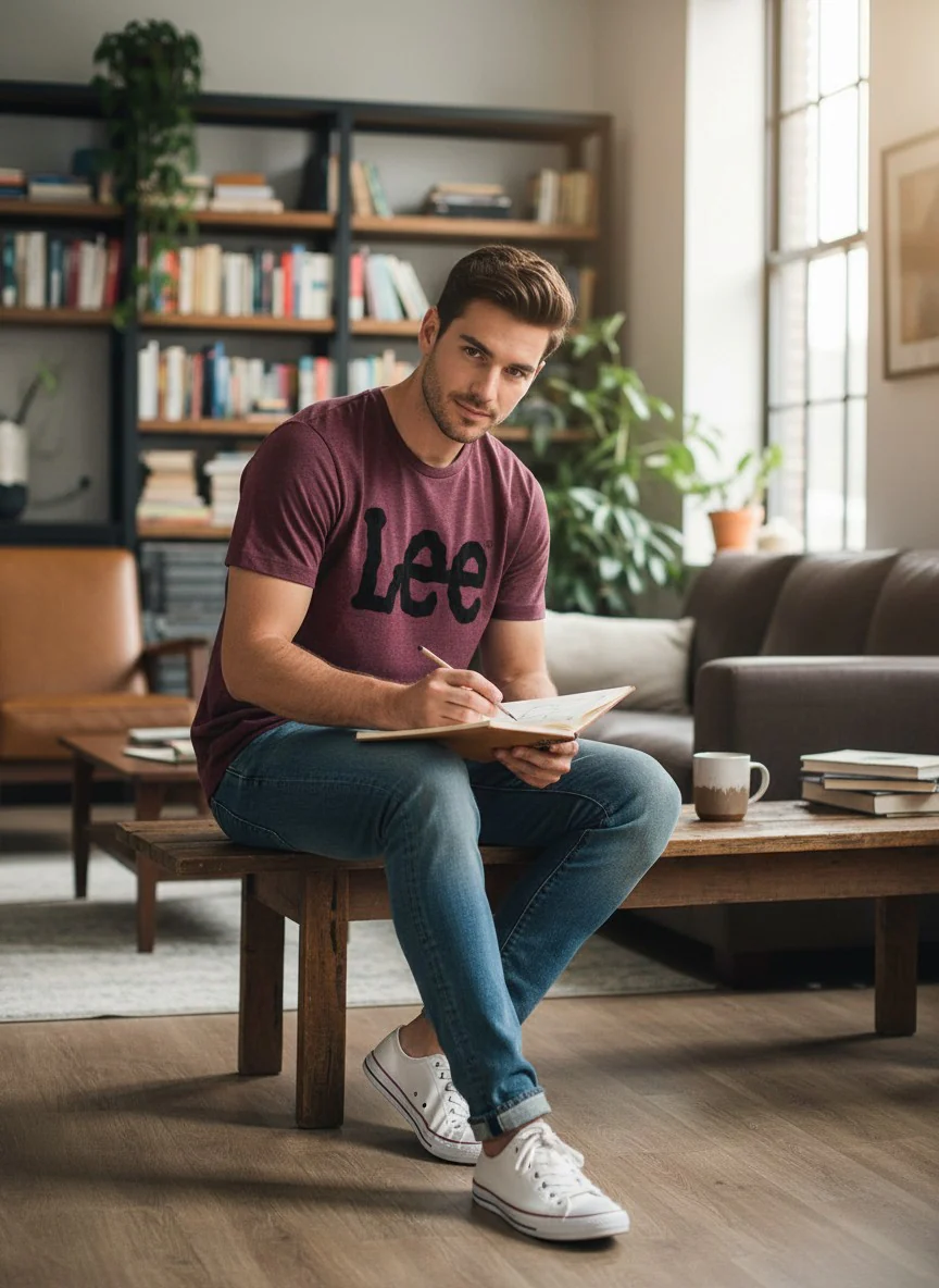 Lee Men’s Aubergine Printed T-Shirt
