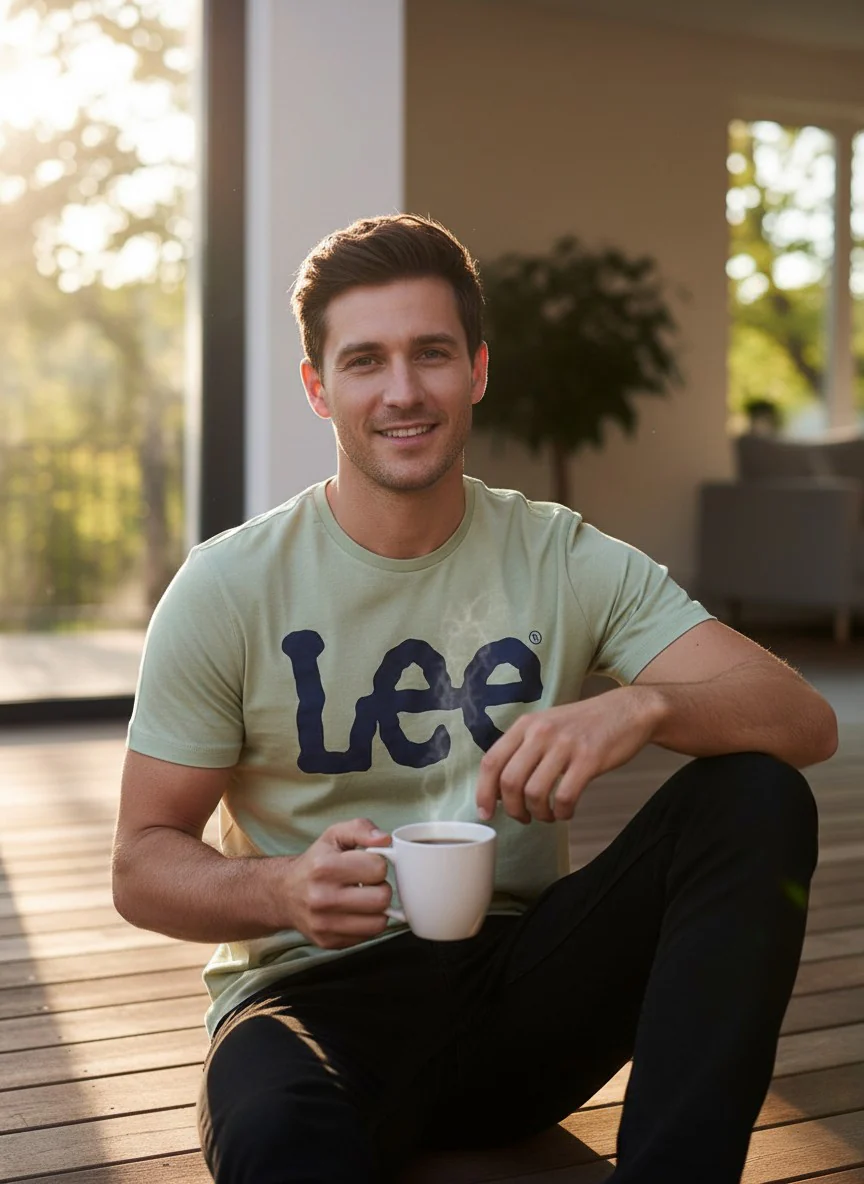 Lee Men’s Green Printed T-Shirt
