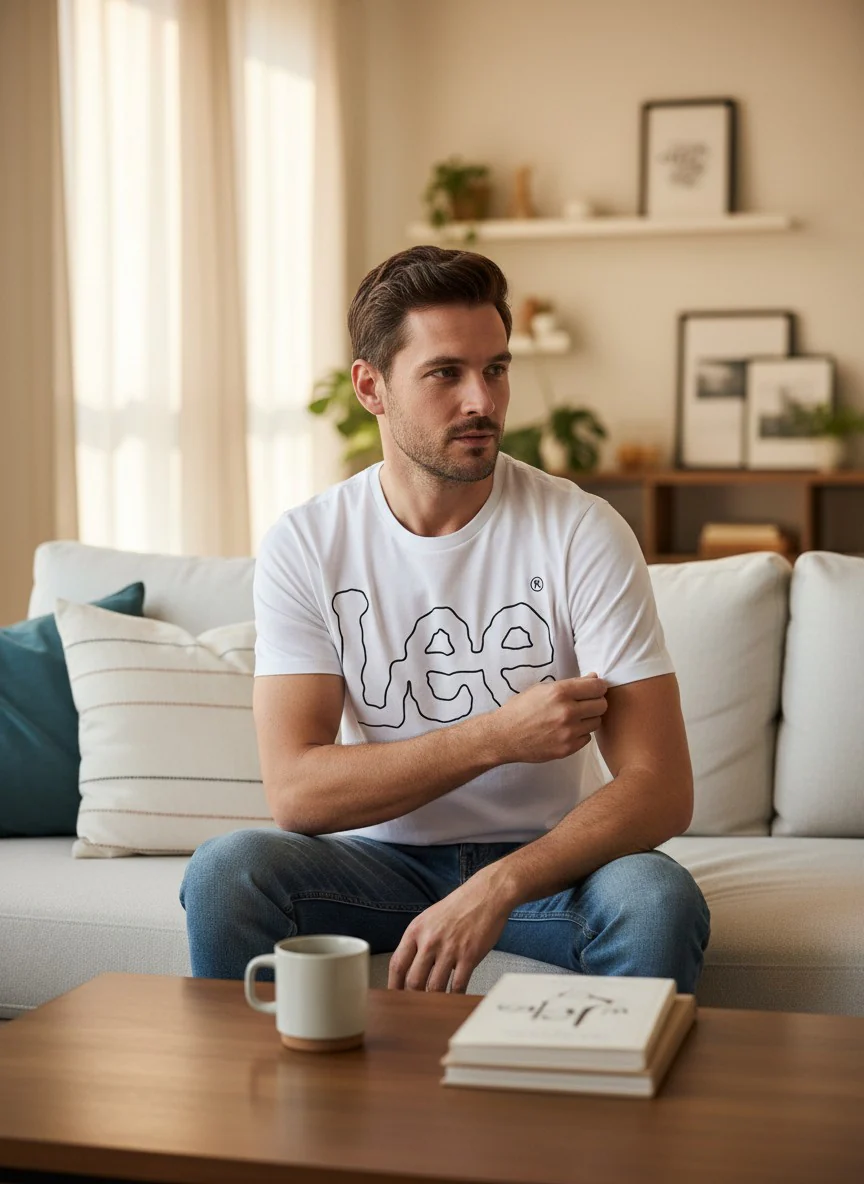 Lee Men’s White Printed T-Shirt