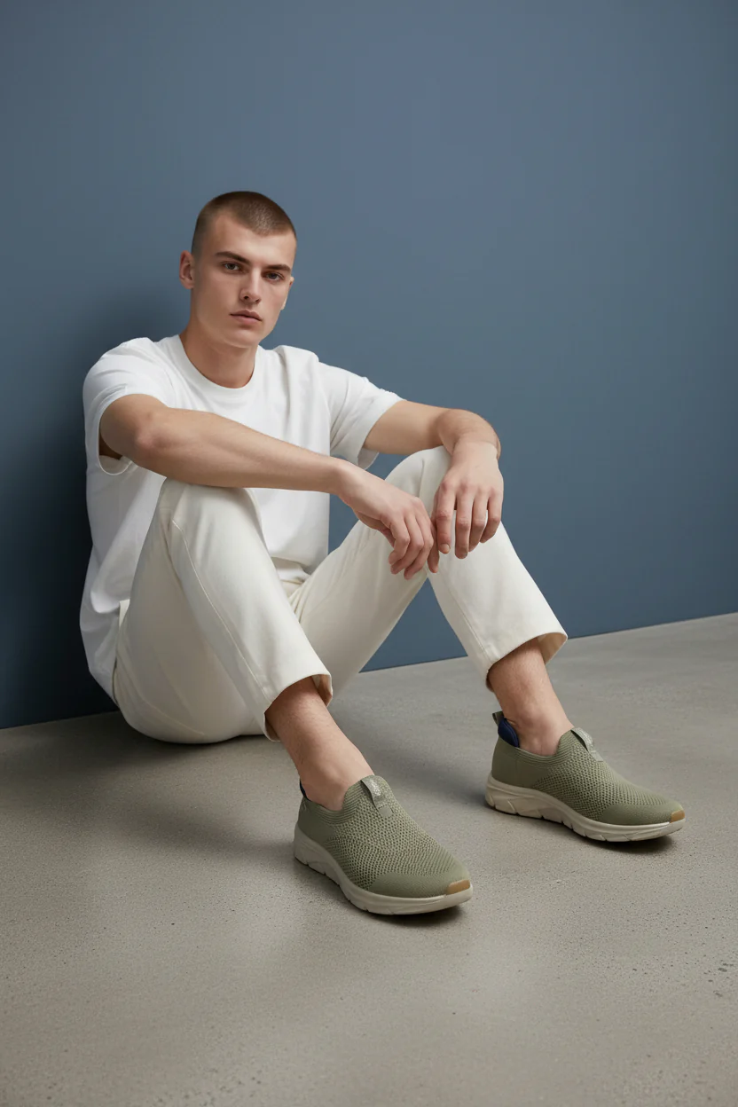 Maklinit Men’s Beige / Navy Sneakers