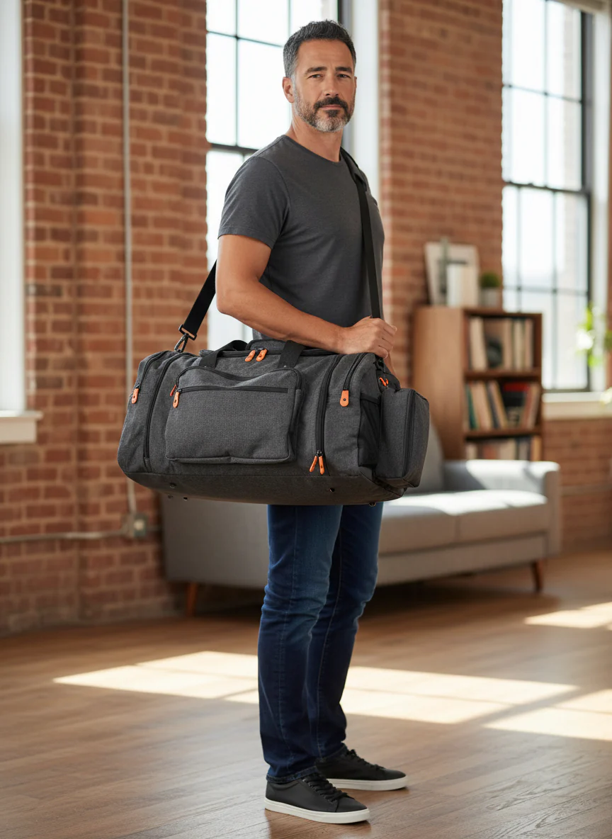 Monza Italy Large Canvas Travel Duffel Bag – Gym, Overnight & Weekend Bag