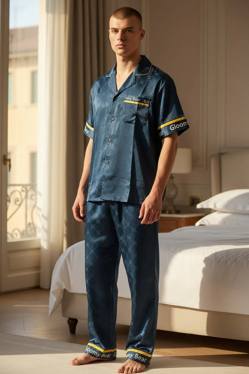 Monza Italy Men’s Dark Blue Sleepwear Set